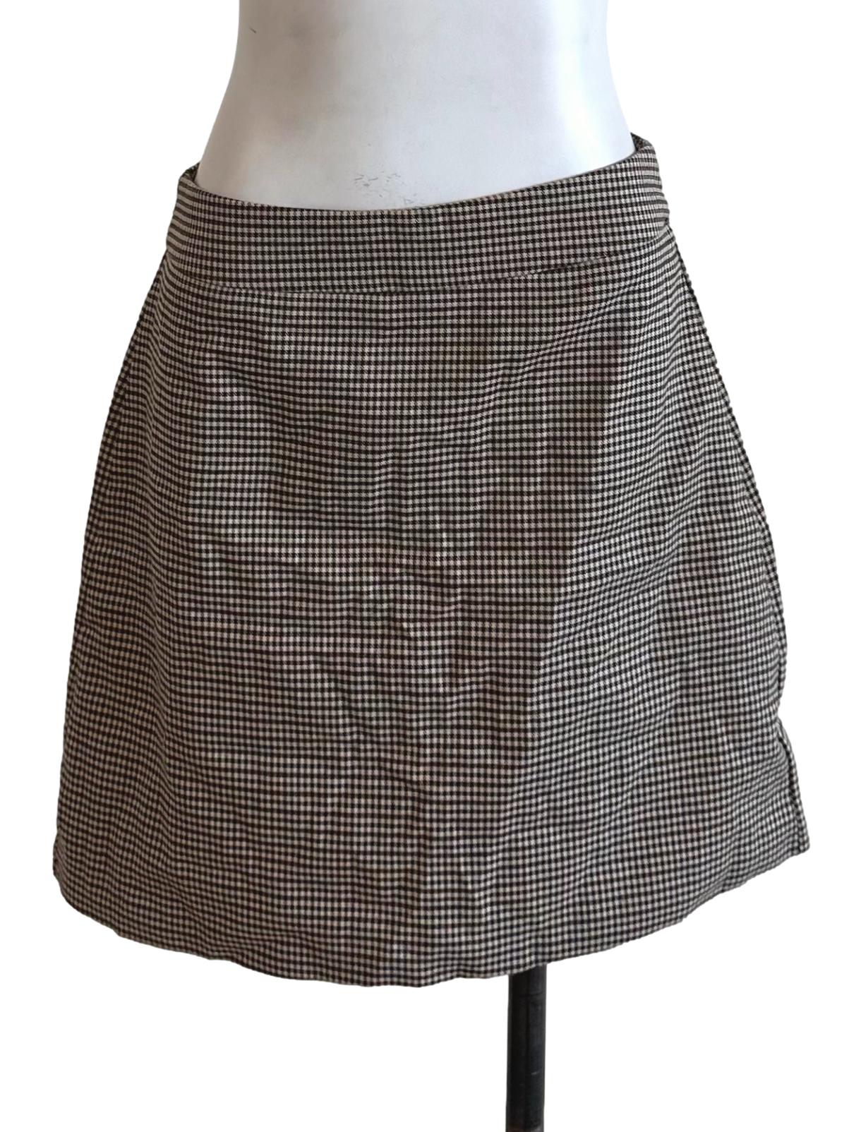 Dark Brown Plaid Mini Skirt TEM