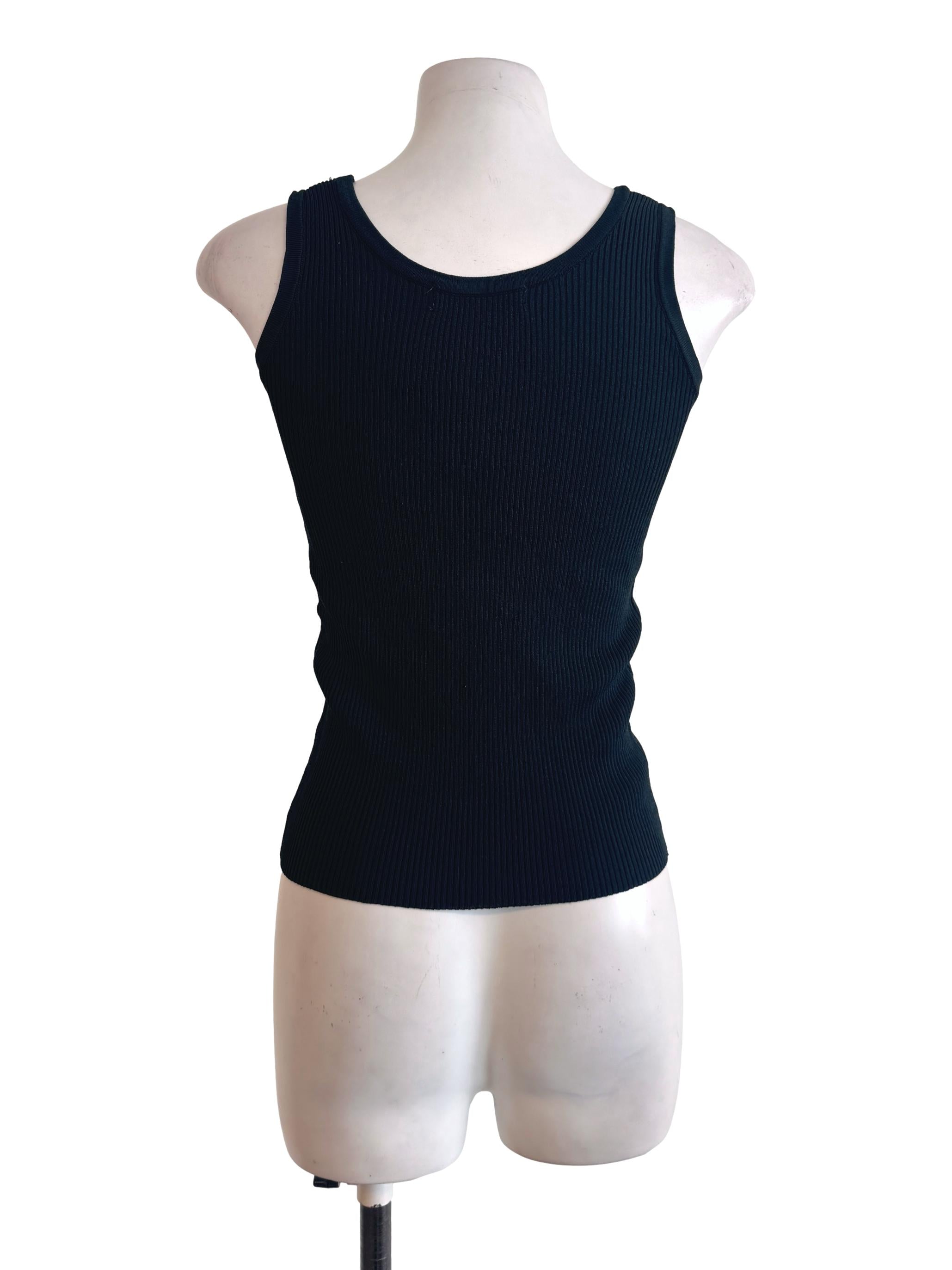 Black Knitted Tank Top