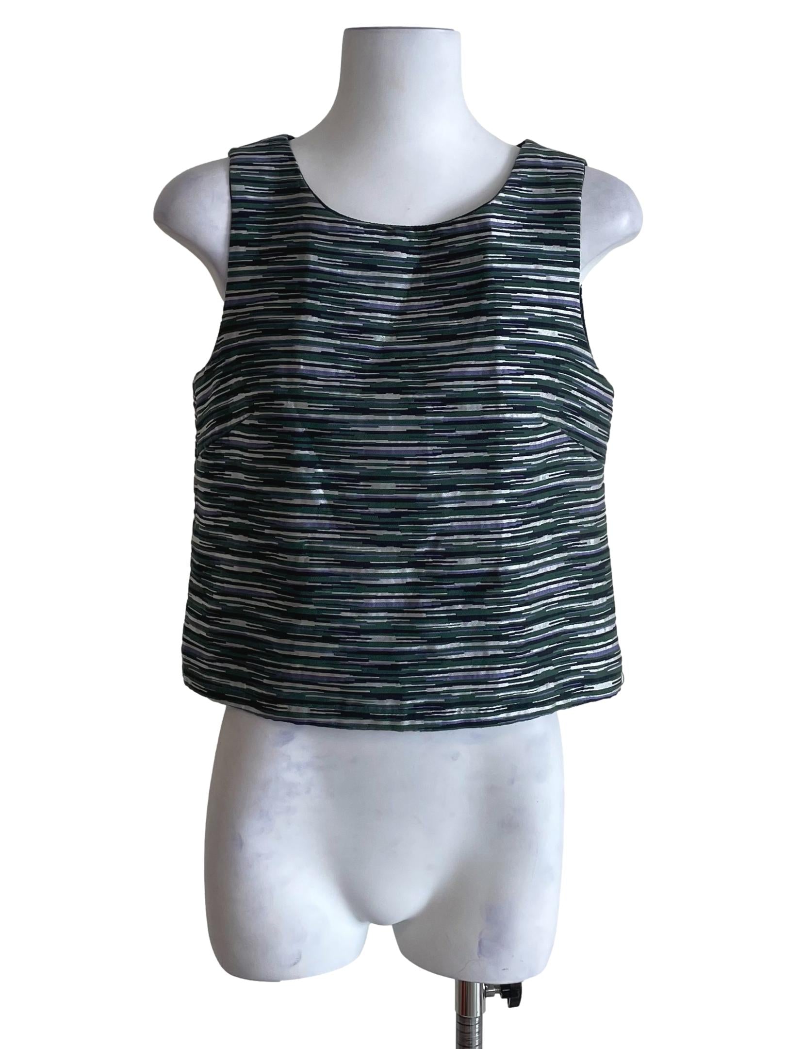 Pine Green Geo Sleeveless Top