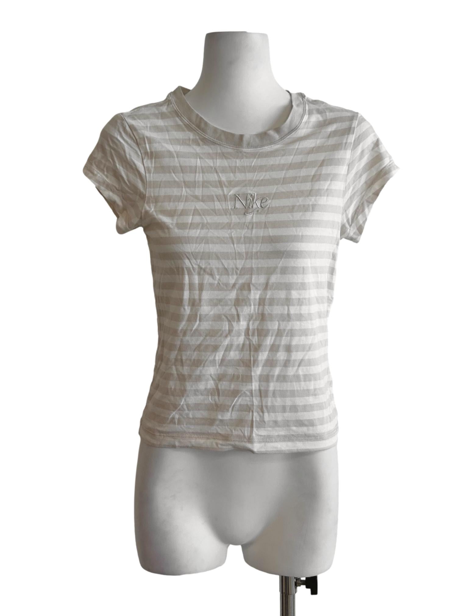Beige And White Stripes Tee