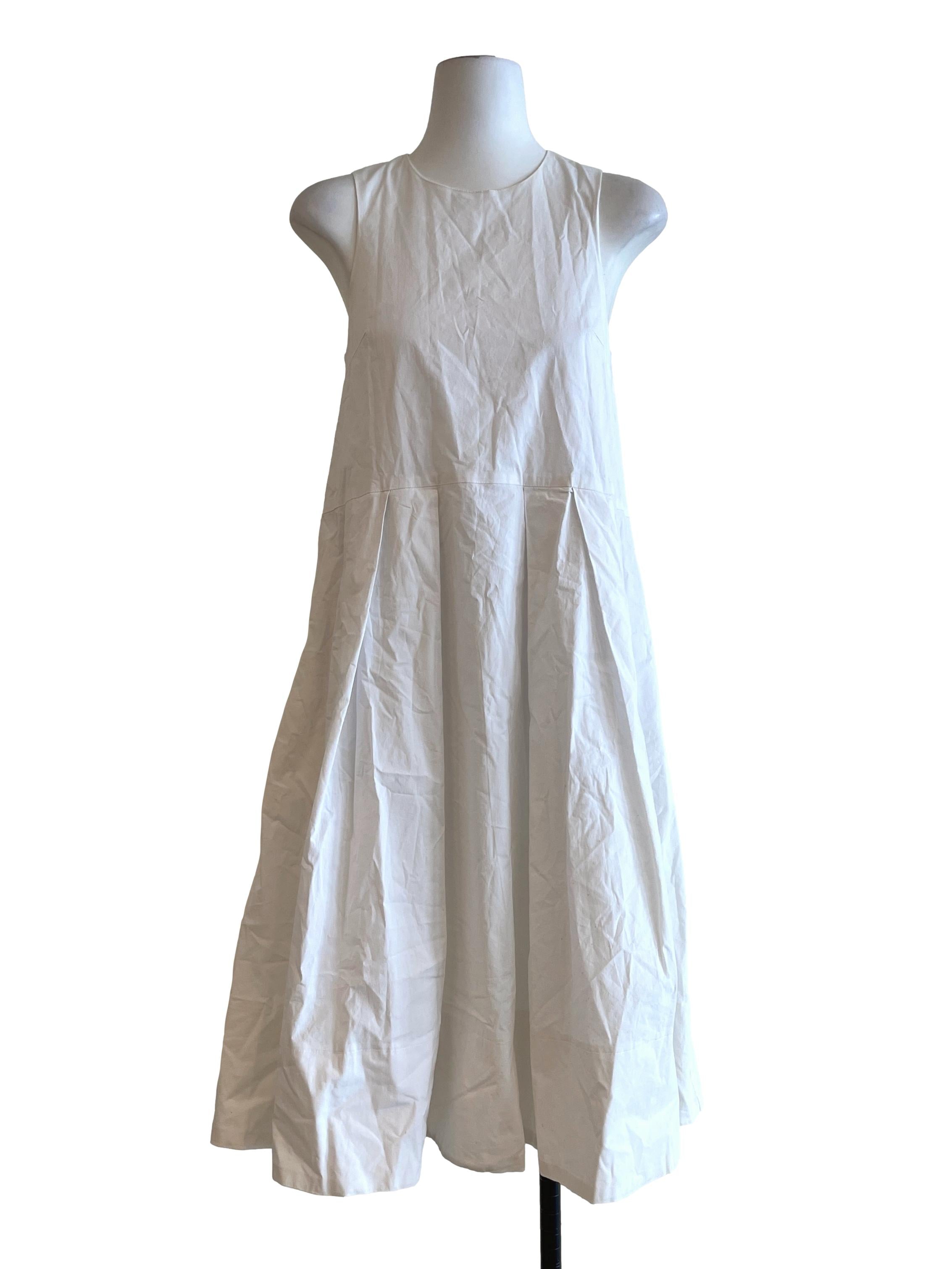 Off White Halter Sleeveless A-Line Dress