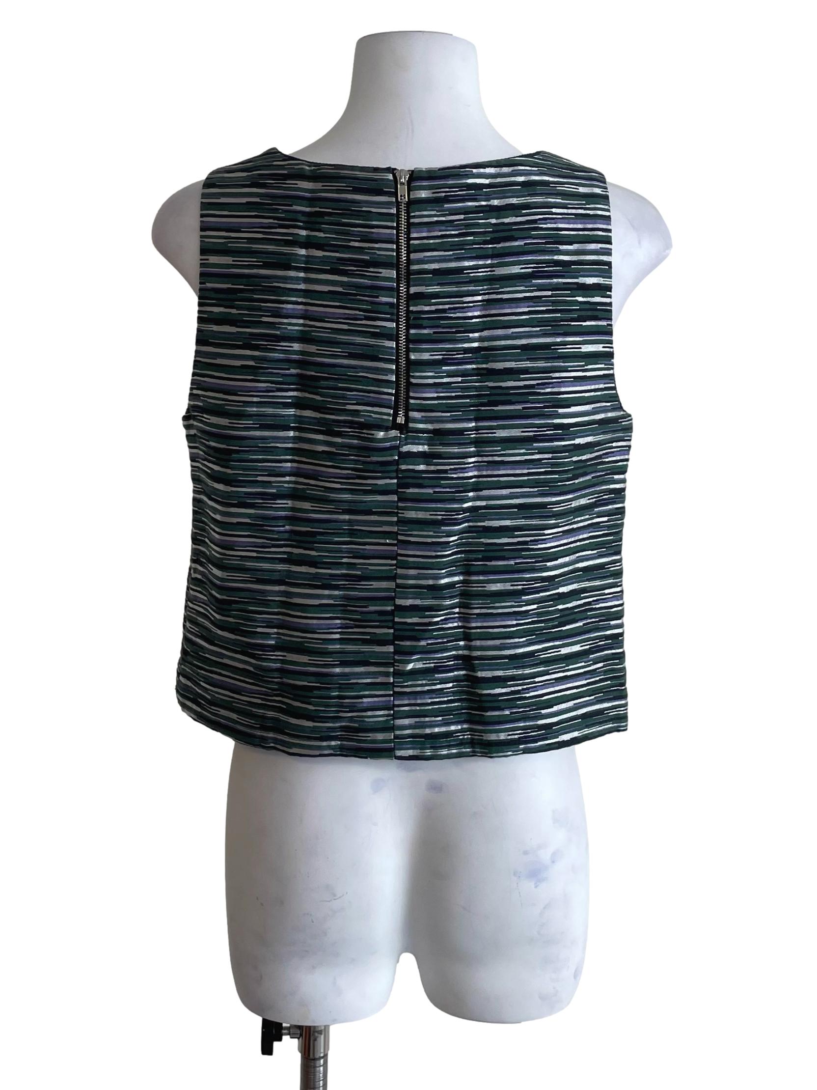 Pine Green Geo Sleeveless Top