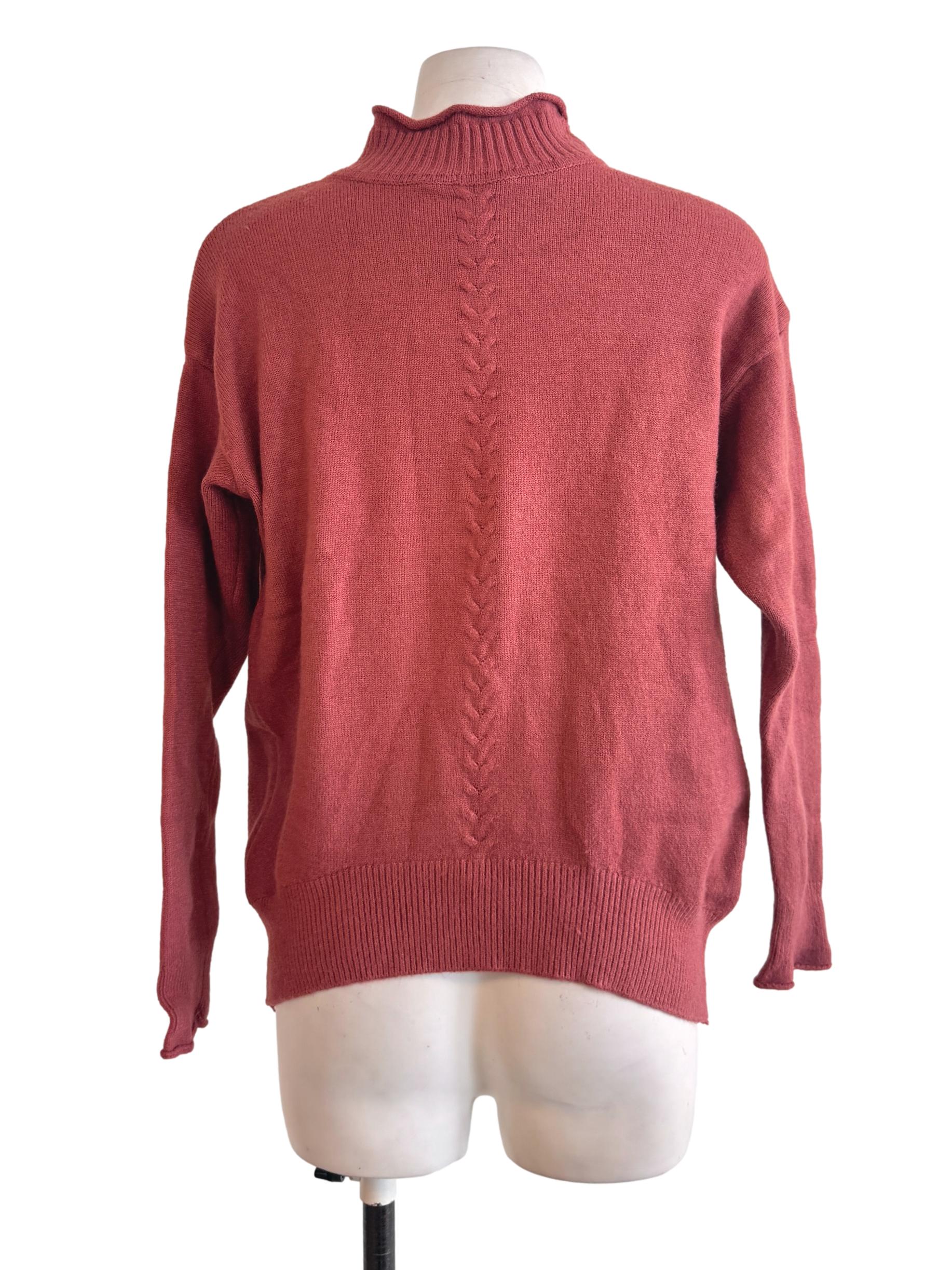 Jam Red High Neck Knitted Jumper