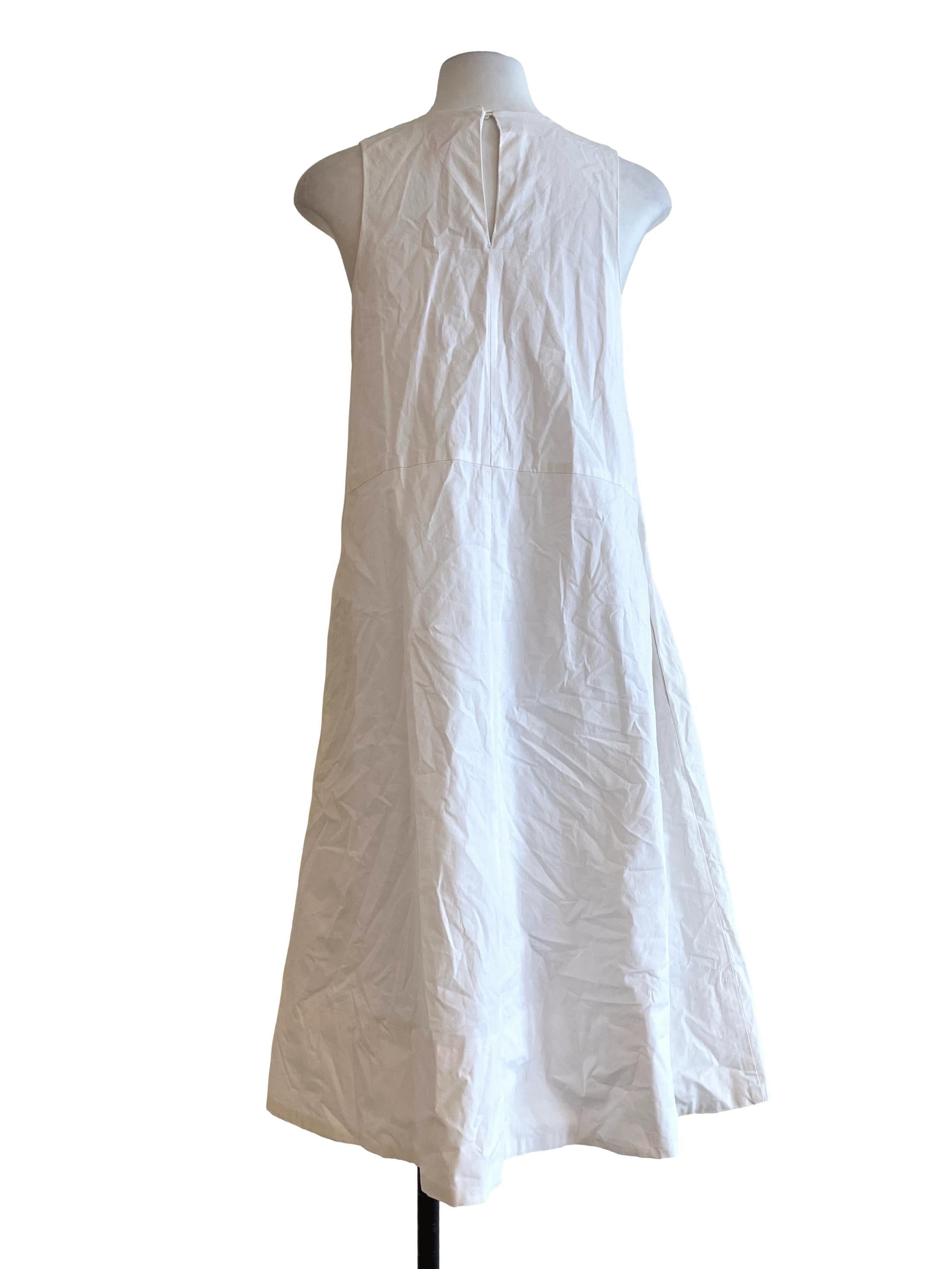 Off White Halter Sleeveless A-Line Dress