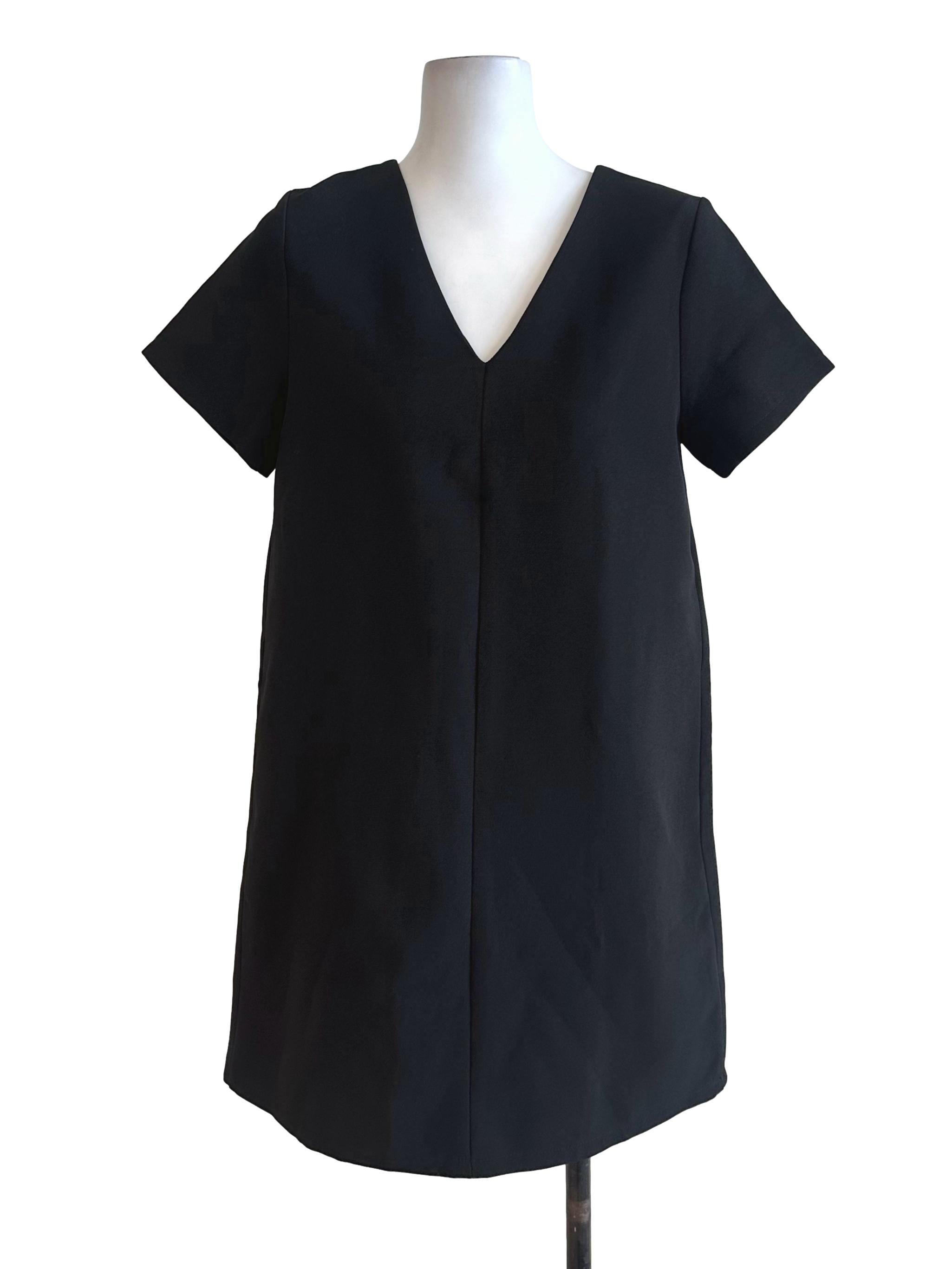 Black Round Neck Short Sleeve Dress