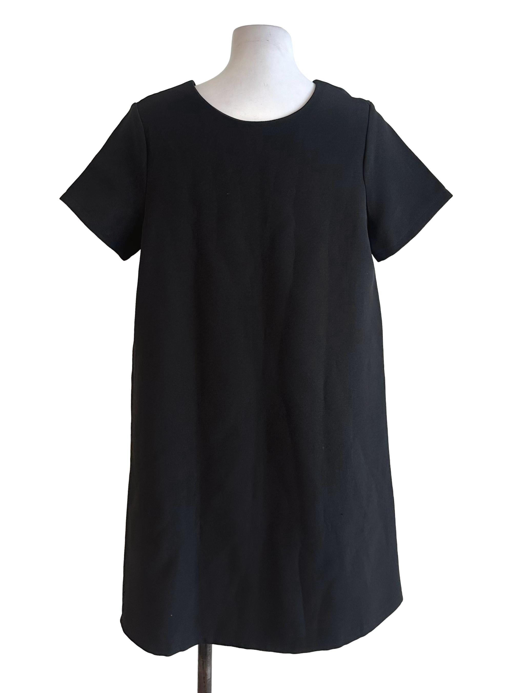 Black Round Neck Short Sleeve Dress