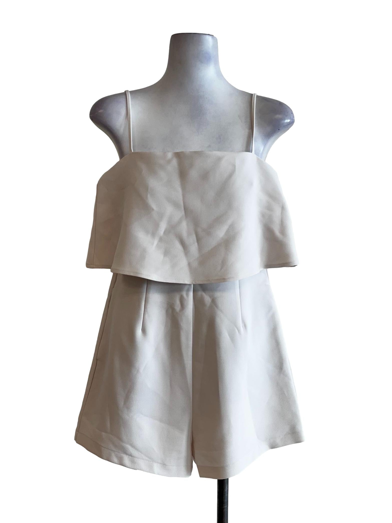 Coconut White Spaghetti Straps Rompers