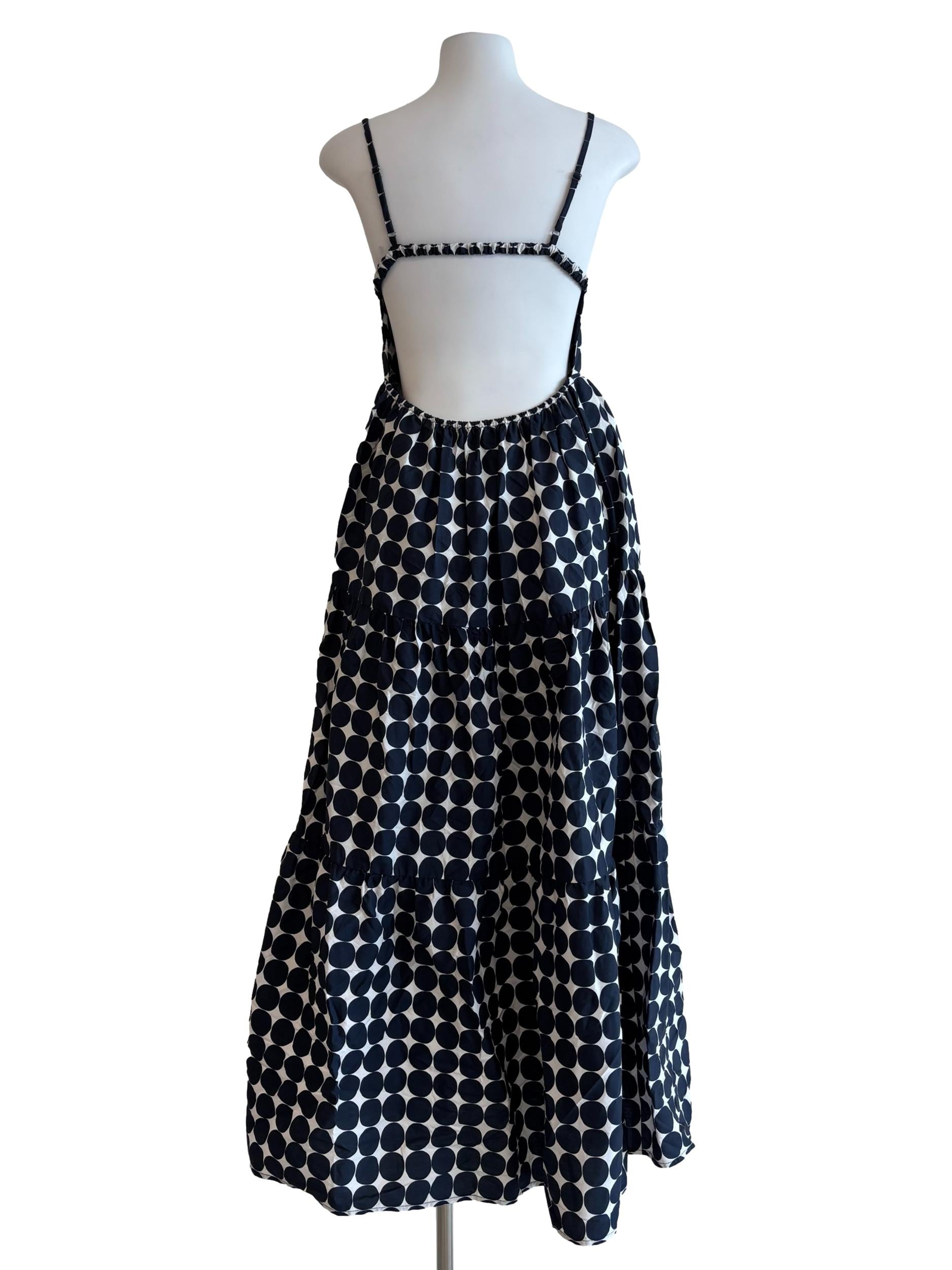 Parisian Black Dotted Pattern Spaghetti Strap Dress