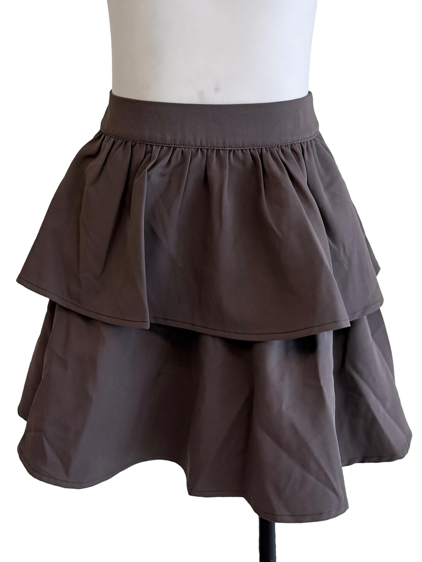 Grape Brown Tiered Skirt