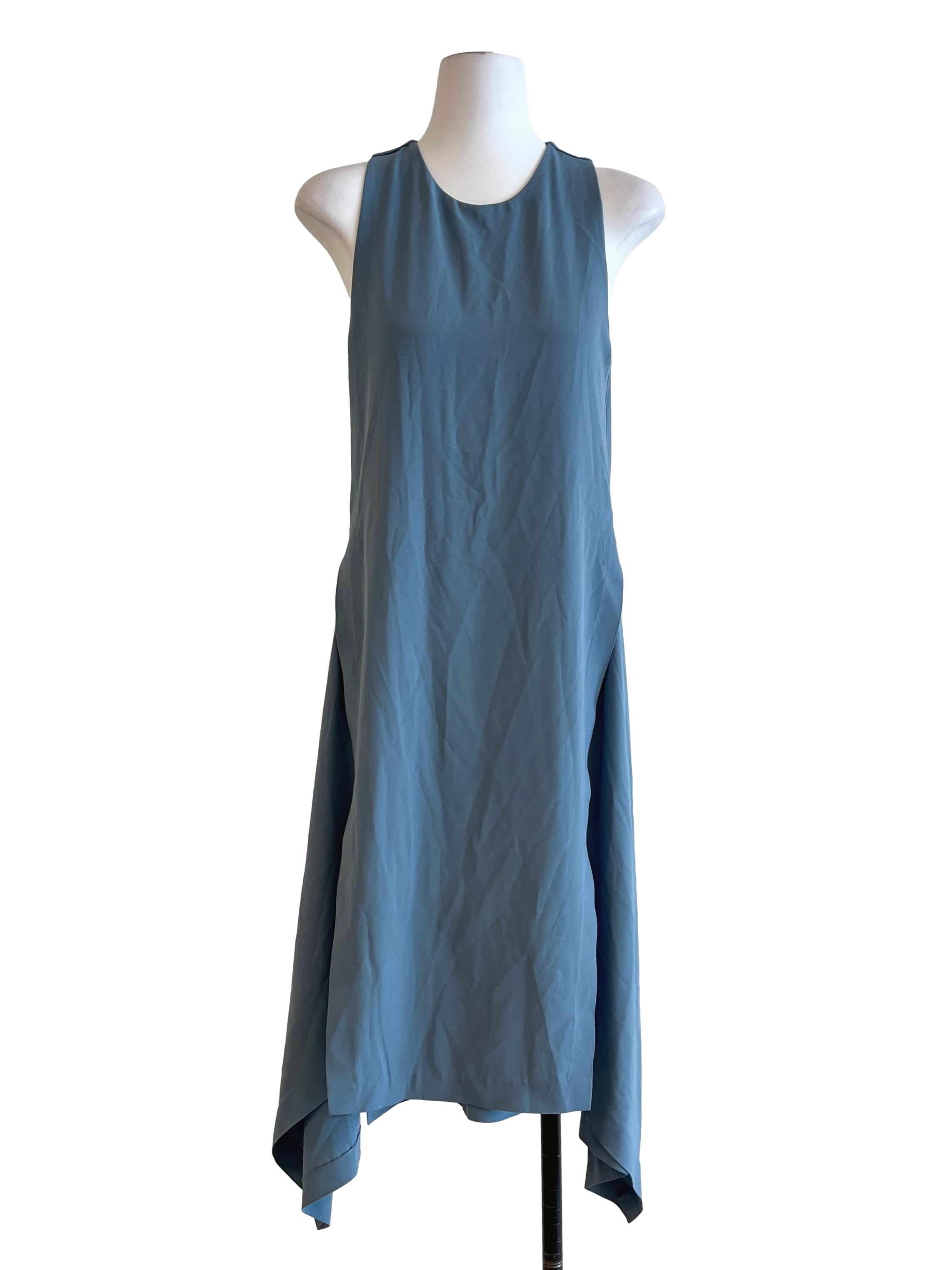 Sapphire Blue Halter Sleeveless A-Line Dress