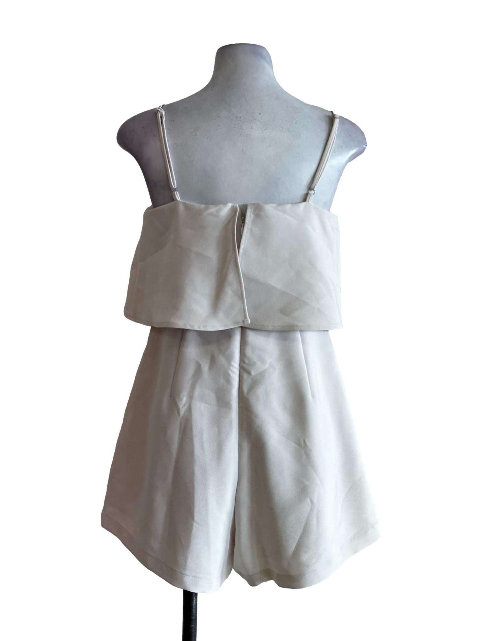 Coconut White Spaghetti Straps Rompers