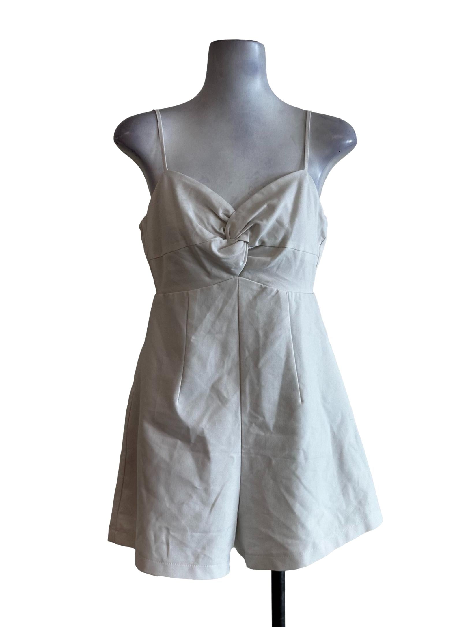 Porcelain White Spaghetti Straps Rompers