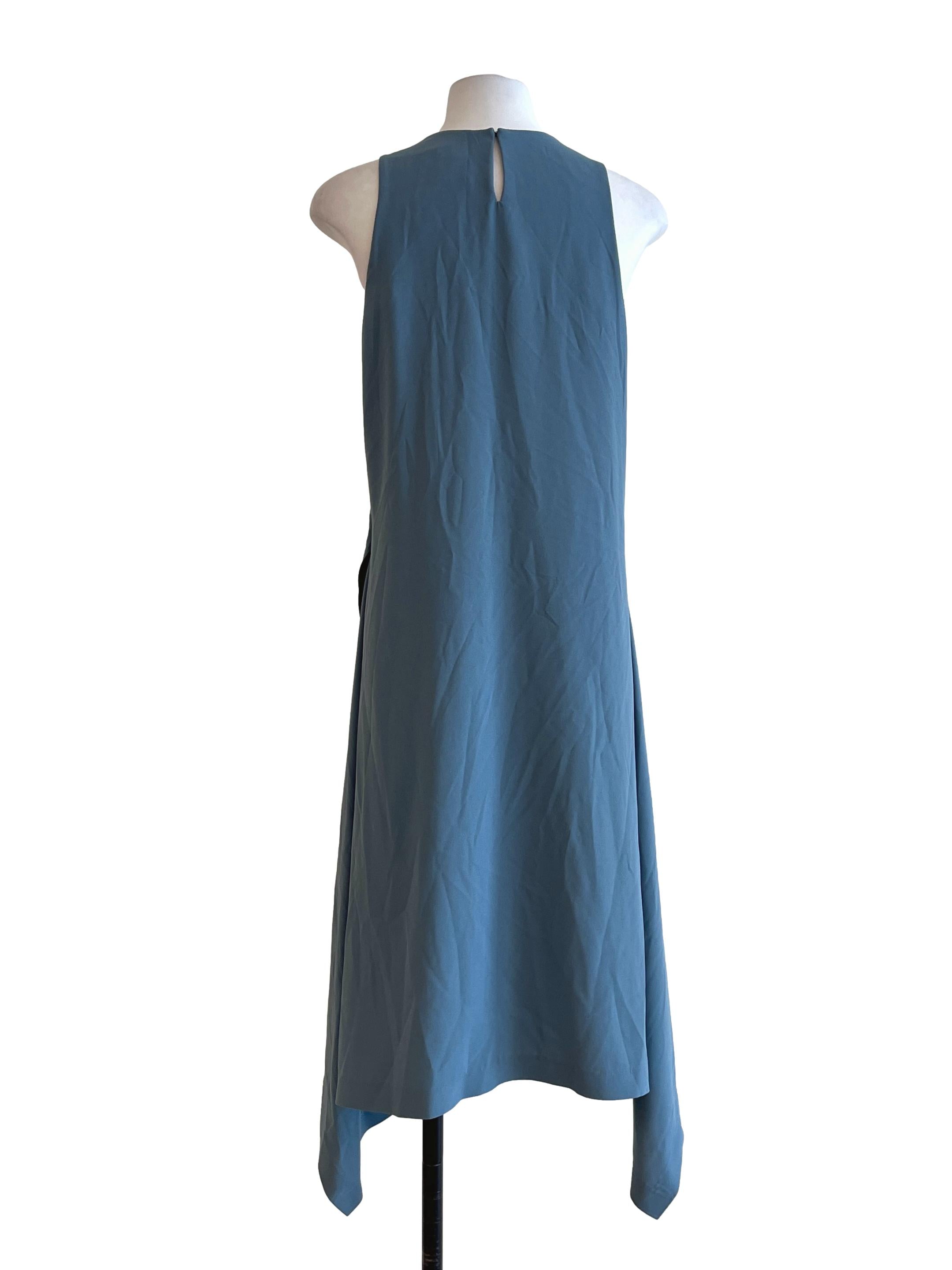 Sapphire Blue Halter Sleeveless A-Line Dress