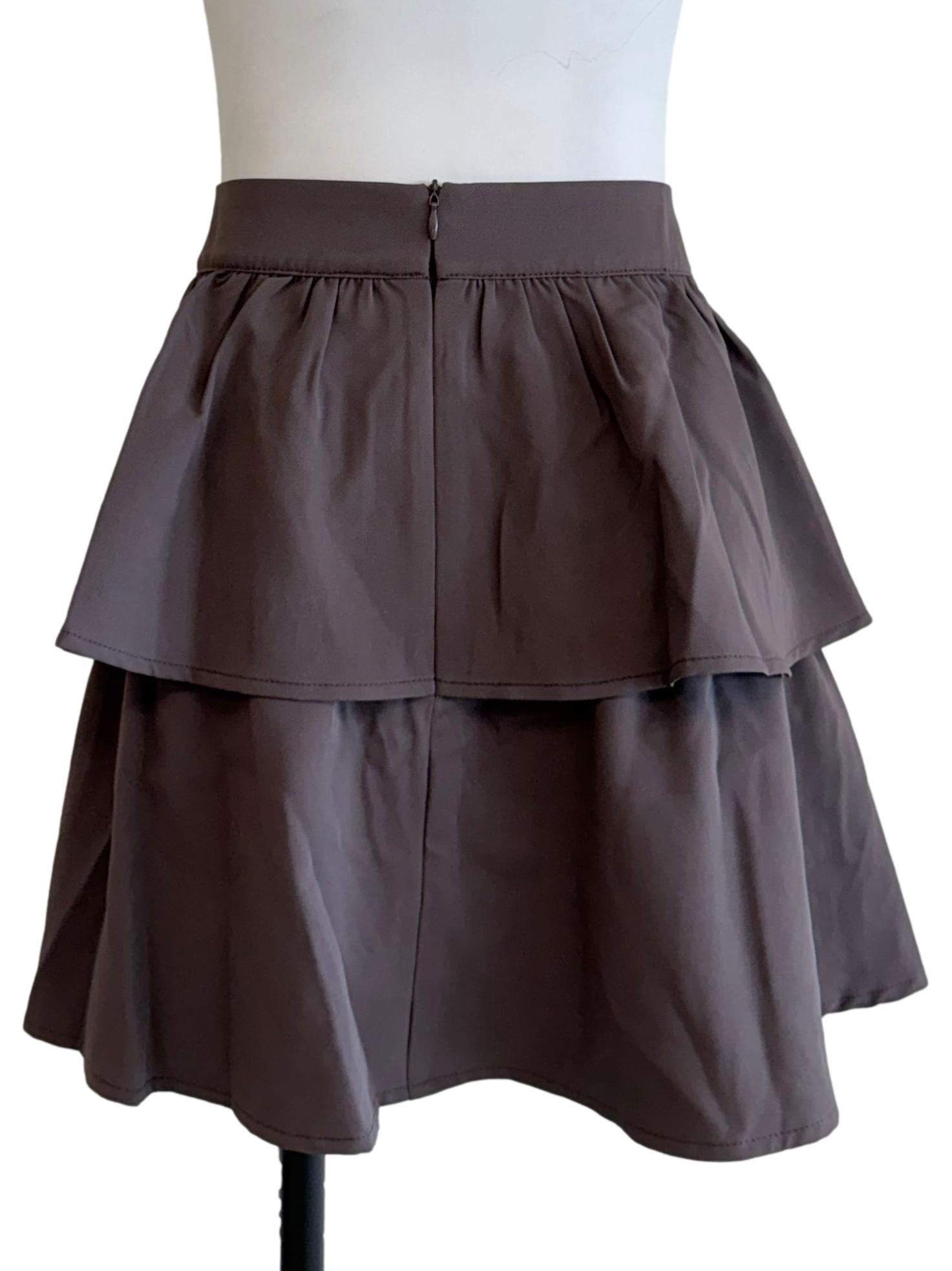 Grape Brown Tiered Skirt