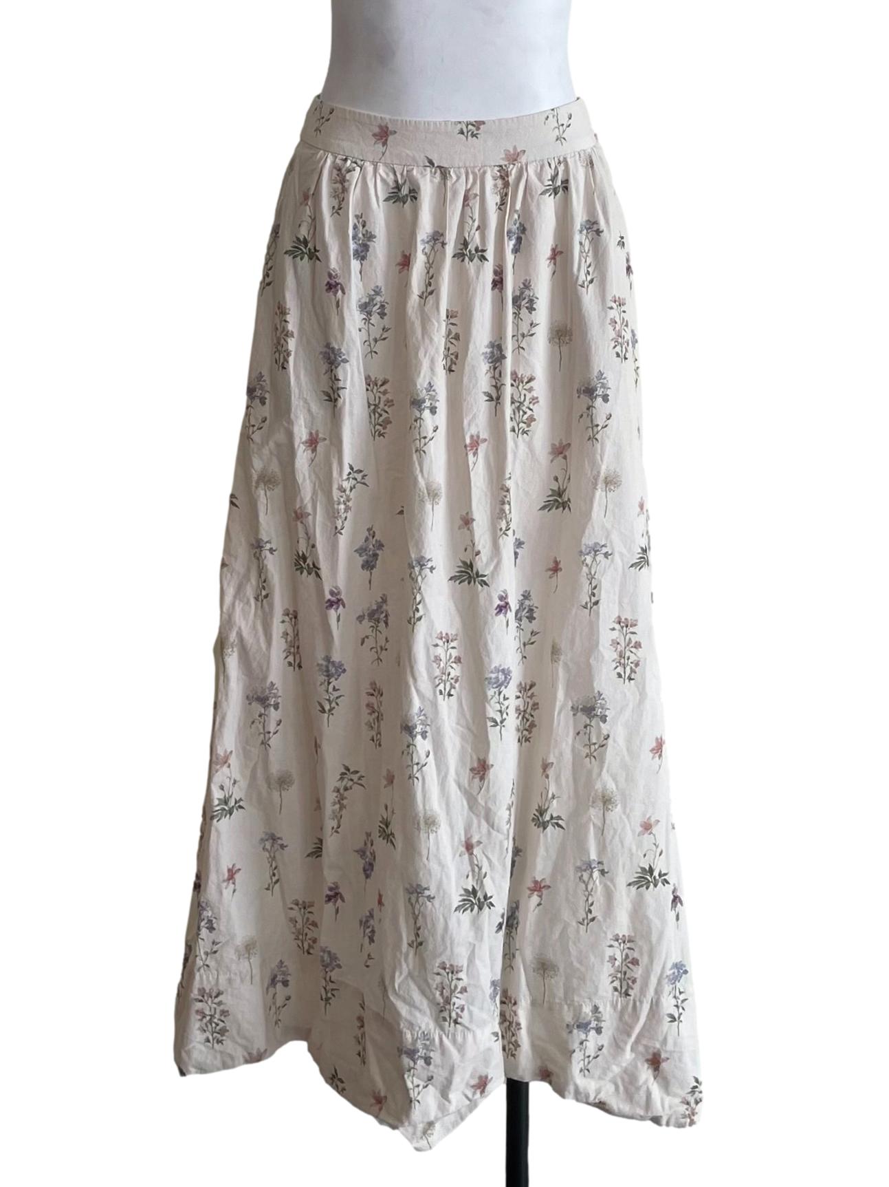 Off White Floral Skirt