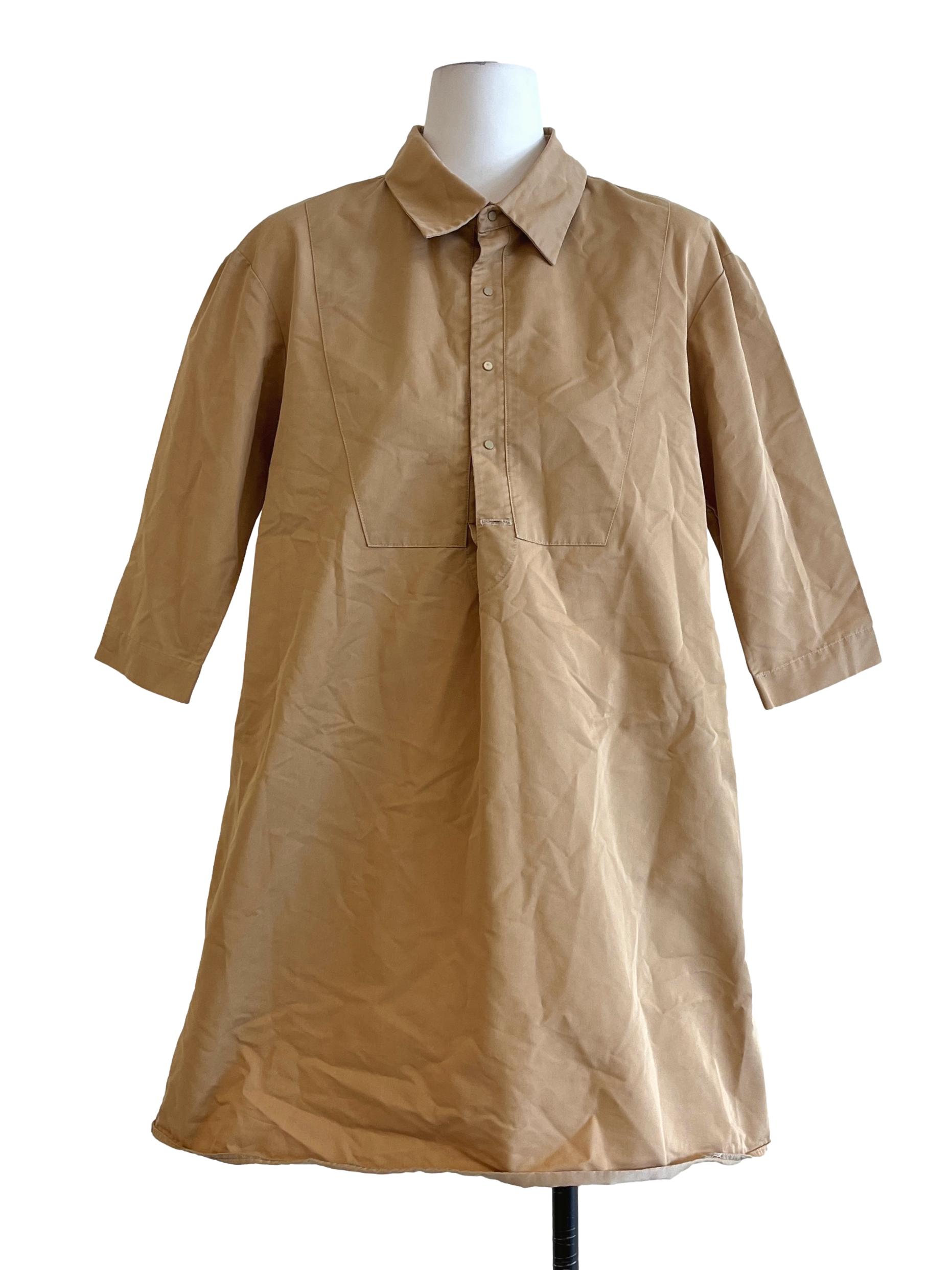 Canary Yellow Long Sleeve Shirt Dress