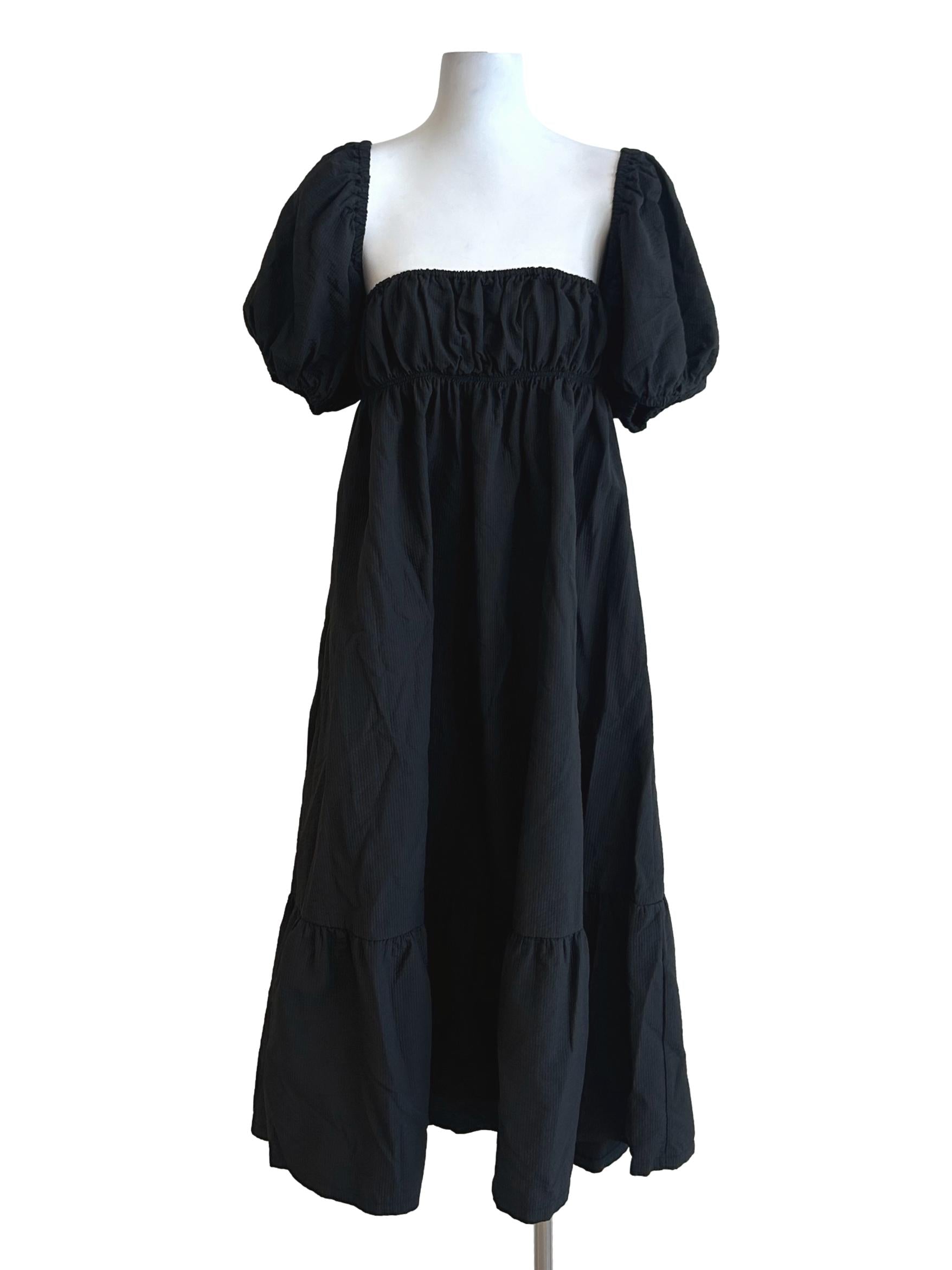 Soot Black Backless Dress
