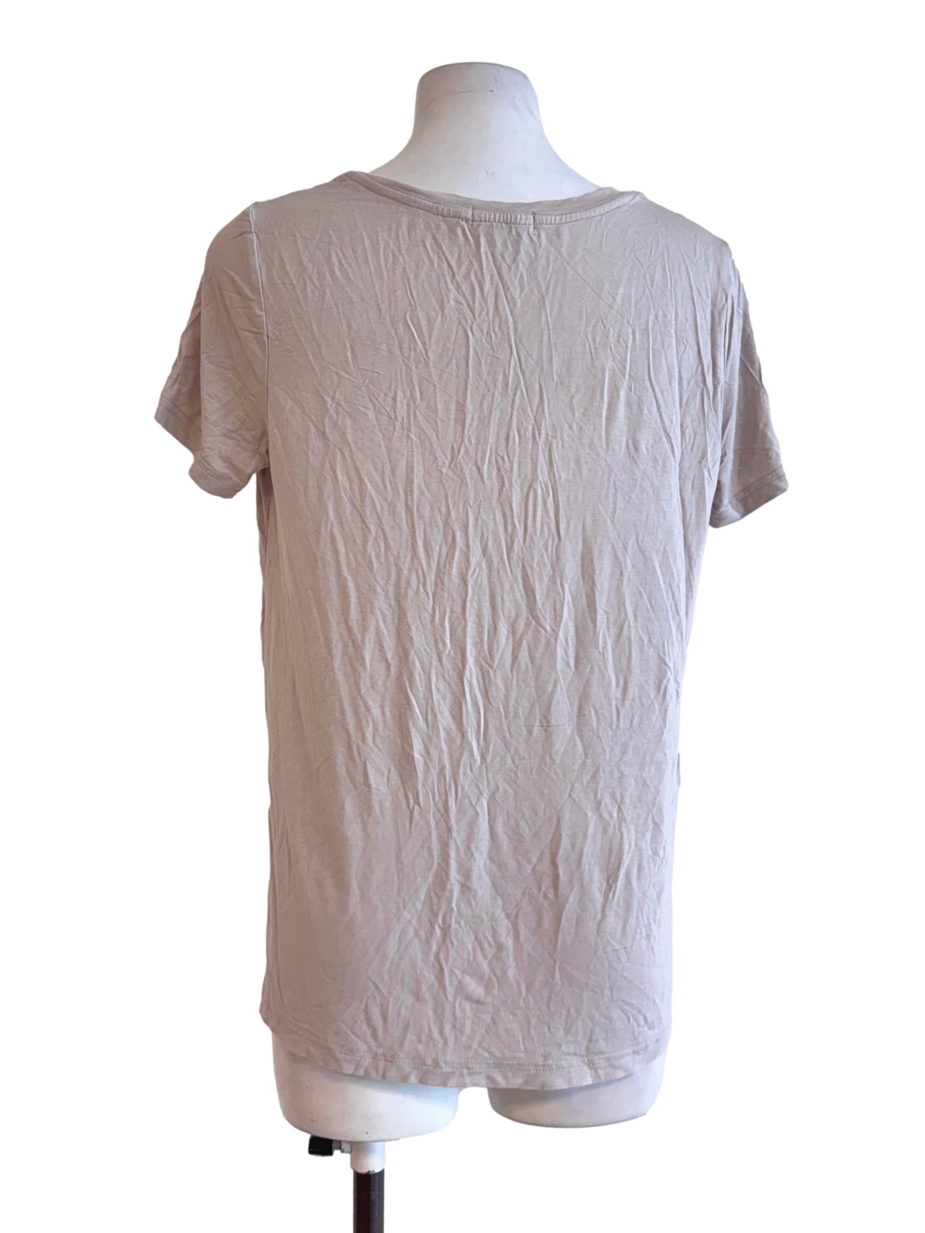 Taupe V-Neck Basic Tee