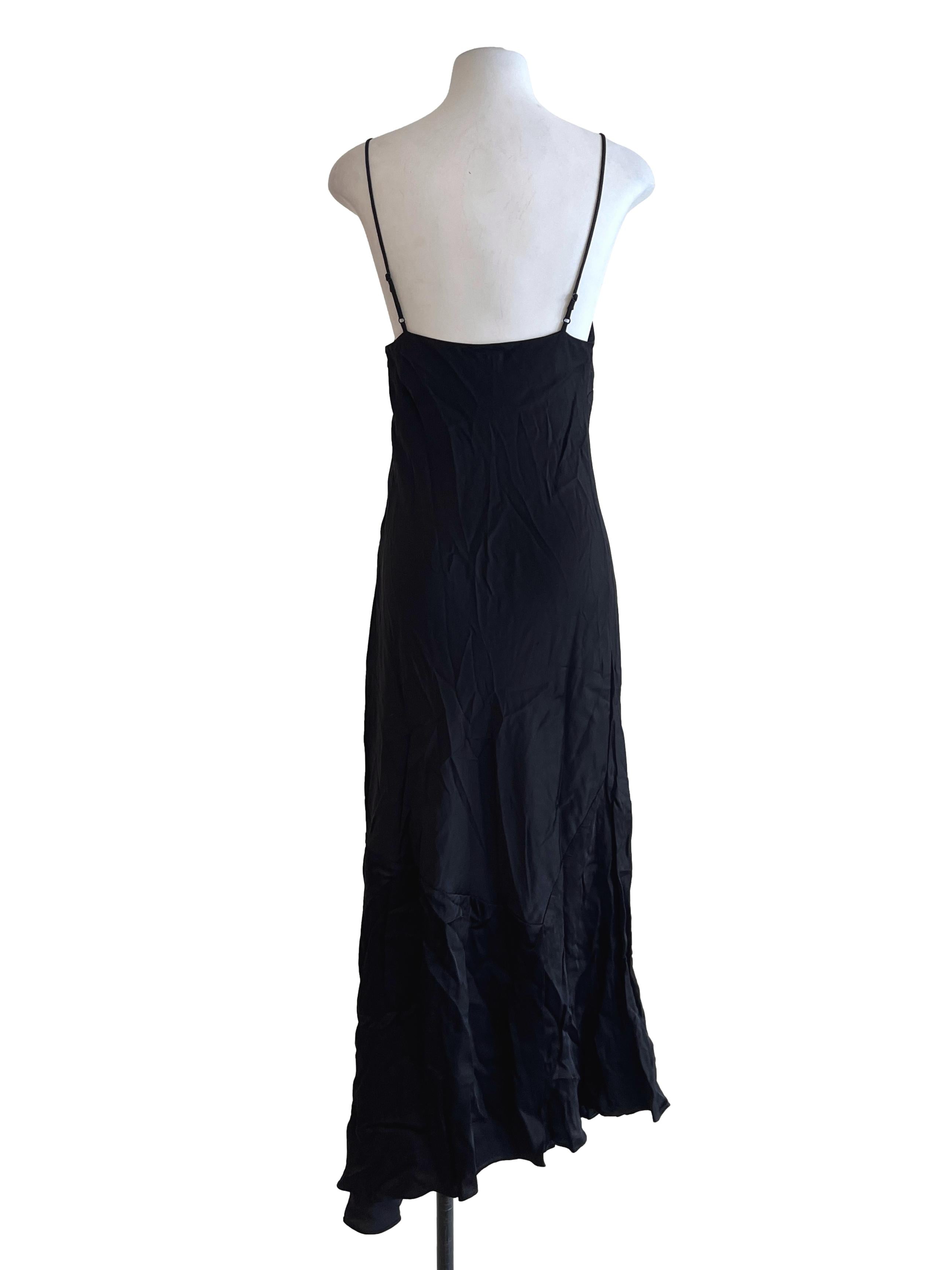 Ink Black Spaghetti Strap Slip Dress