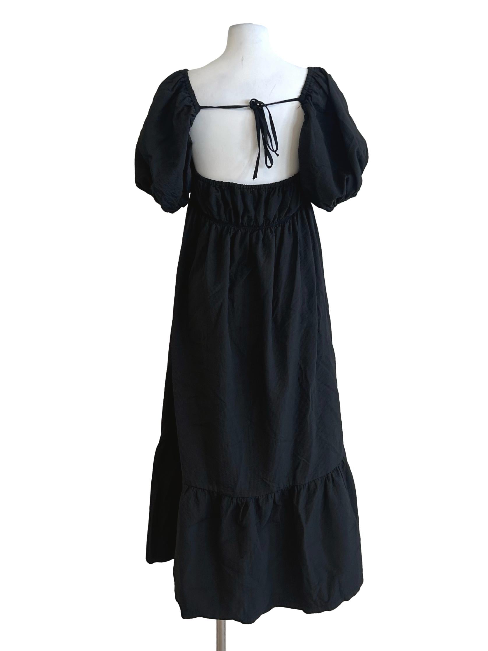 Soot Black Backless Dress