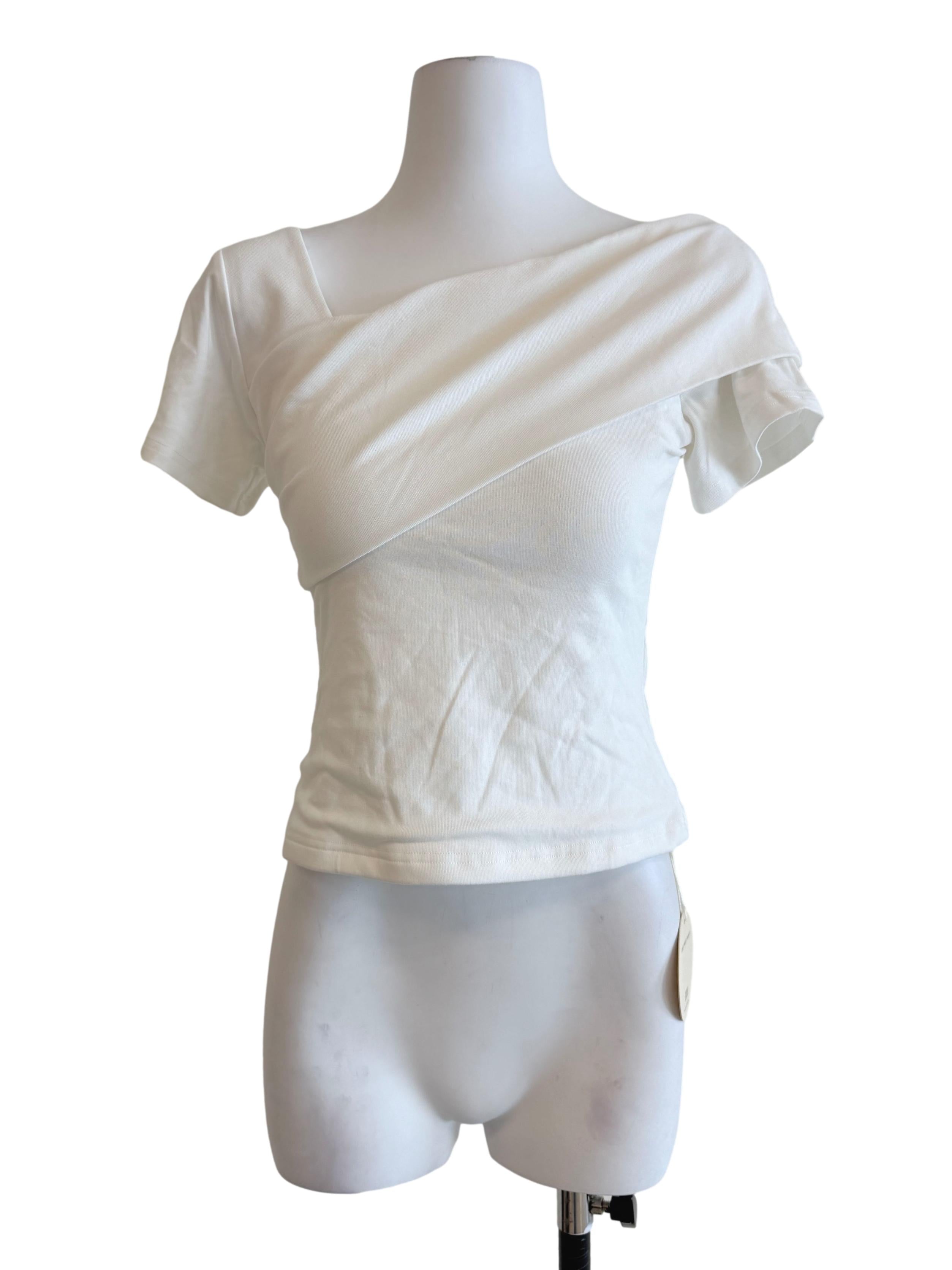 Pearl White Padded Short Sleeve Top