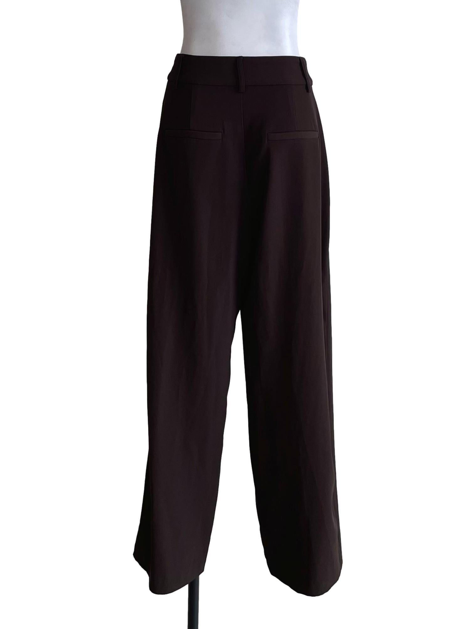 Brown Pleated Formal Pants
