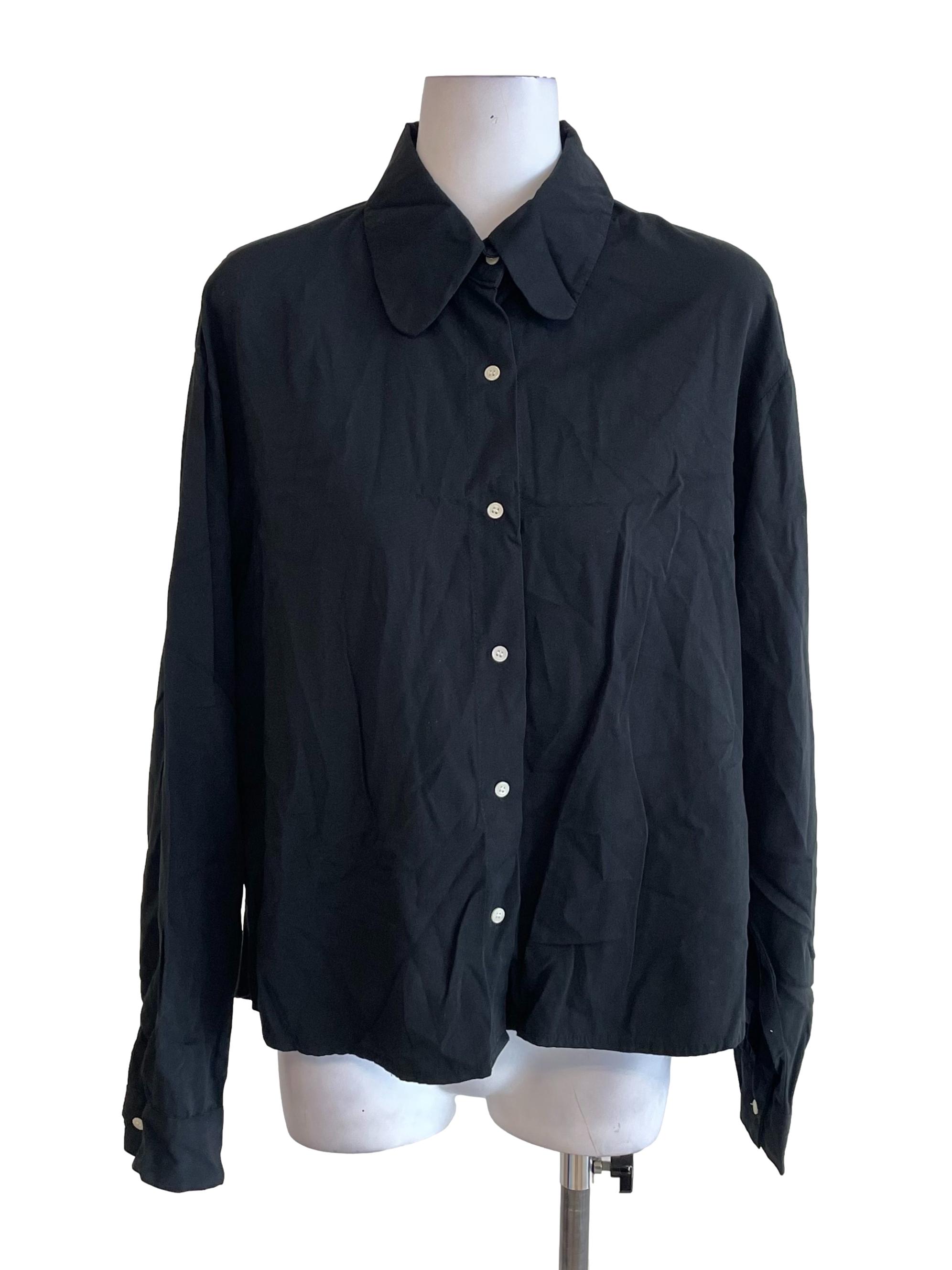 Black Doll Collar Shirt
