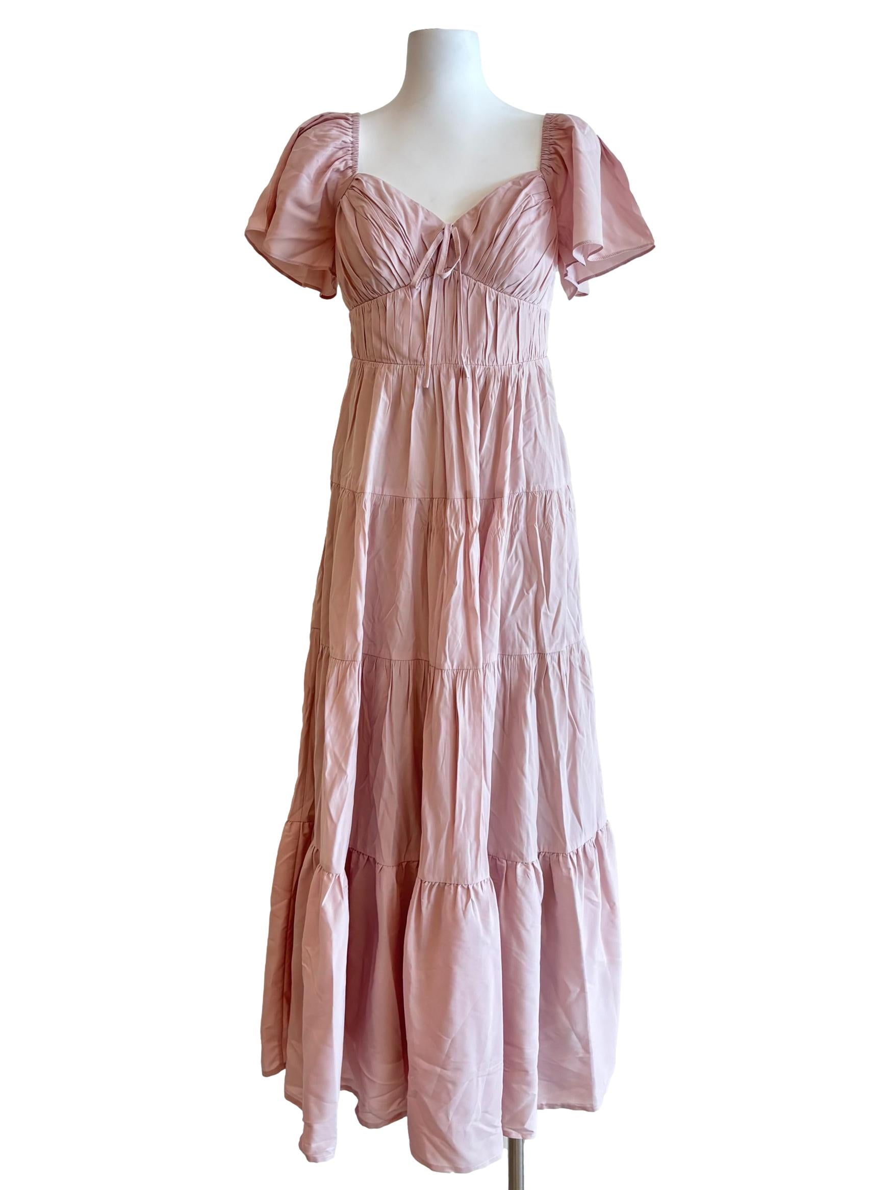 Blush Pink Tiered Princess Dress