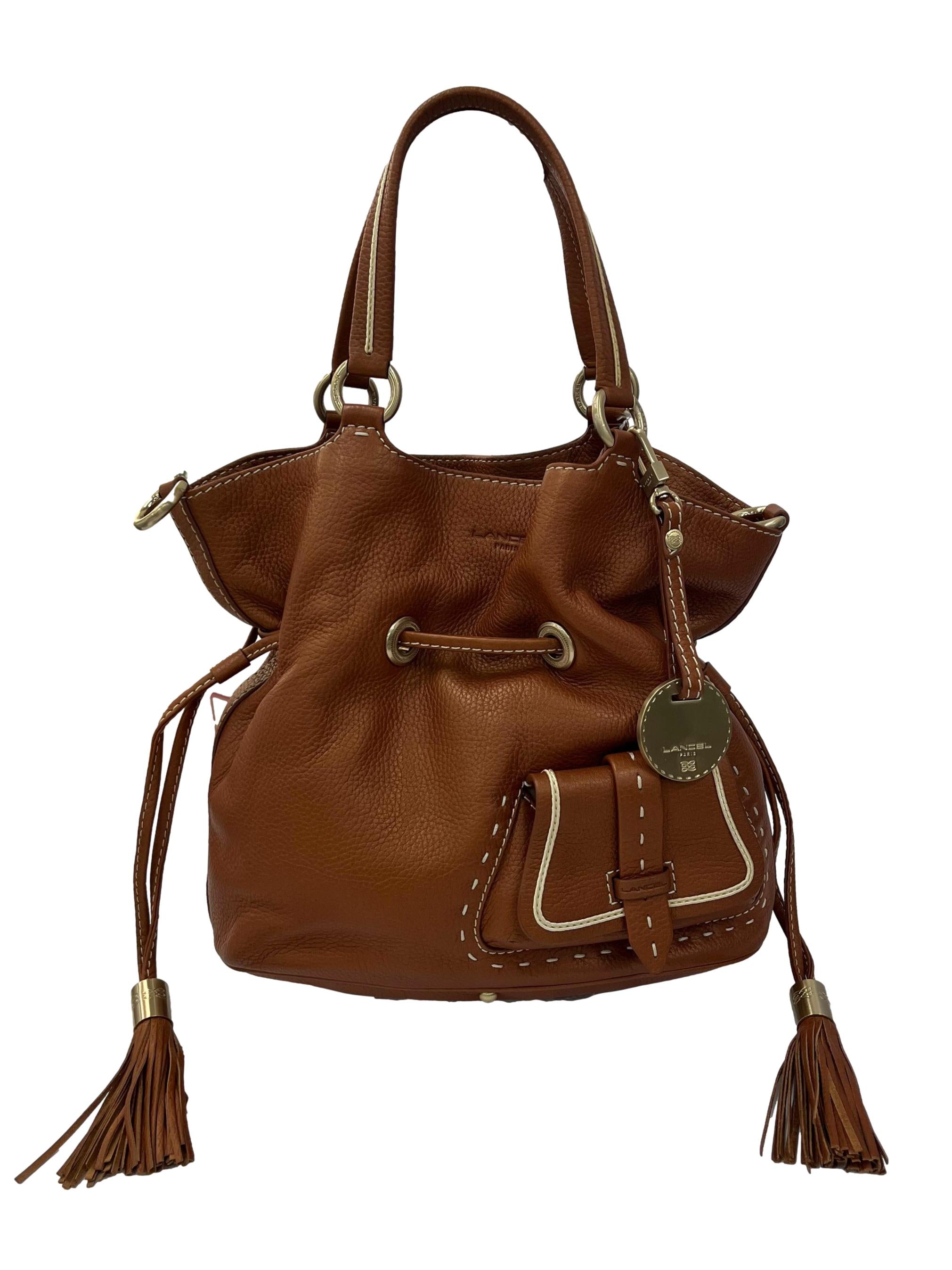 Brown Medium Premier Flirt Leather Bucket Bag