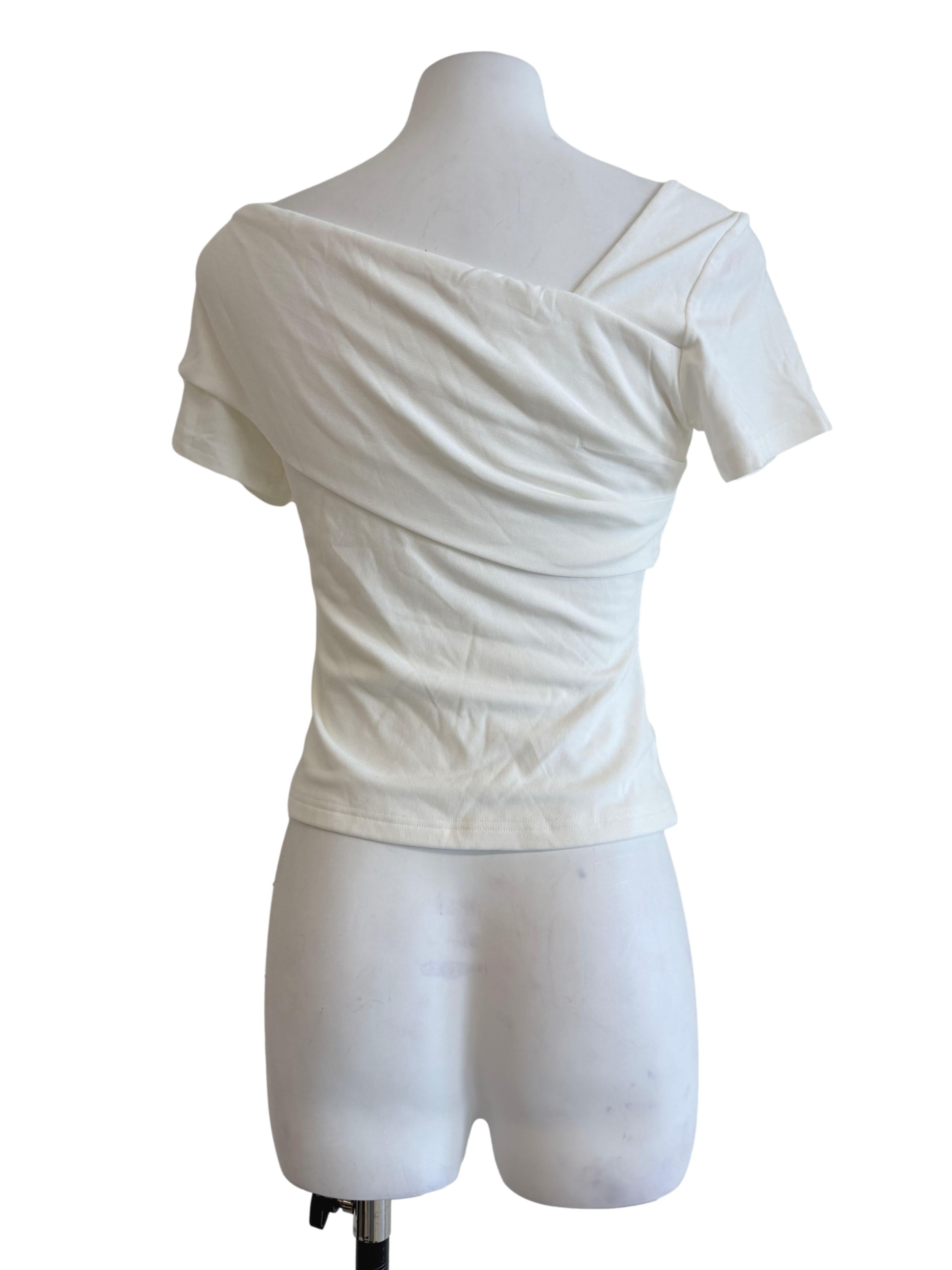 Pearl White Padded Short Sleeve Top