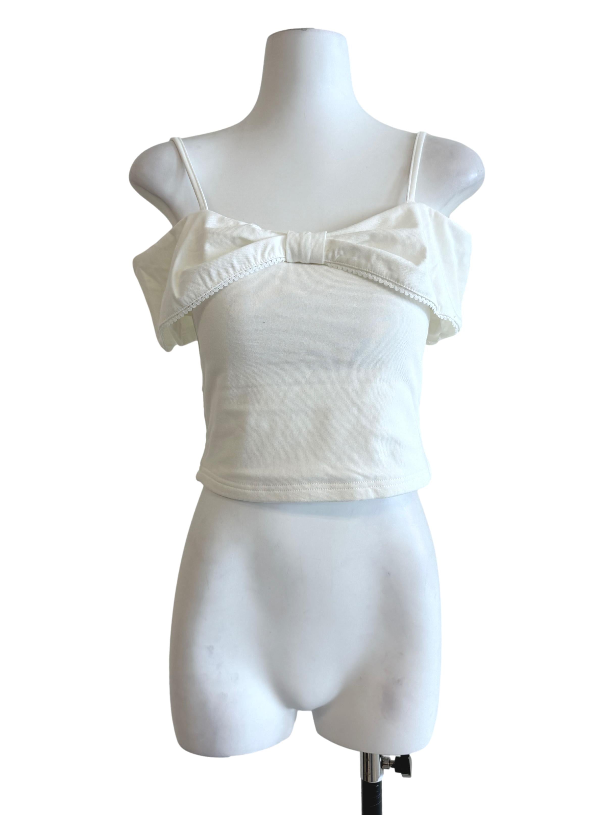 White Ribbon Padded Top