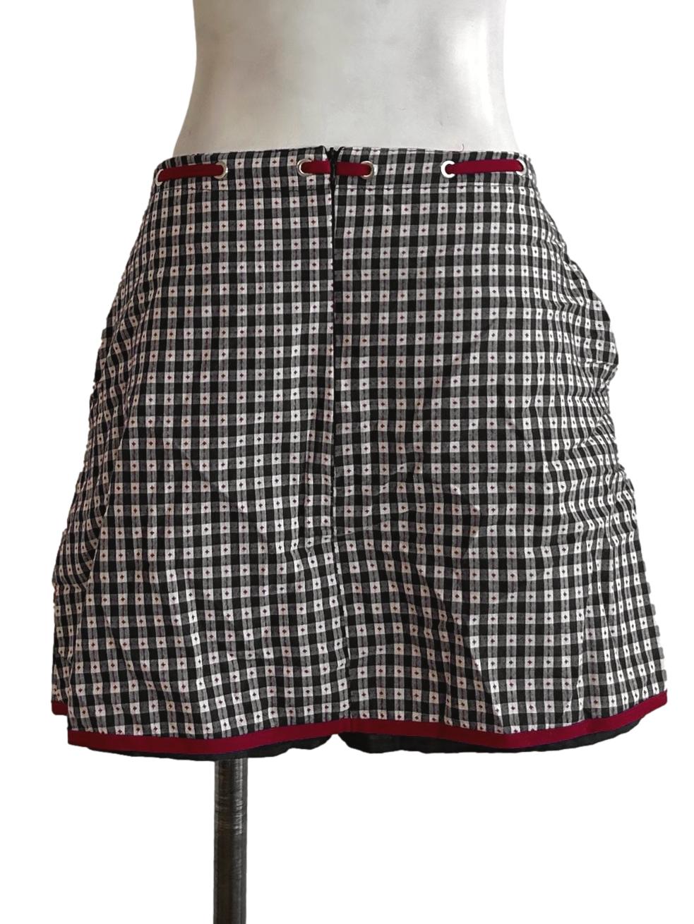 Blue And Red Gingham Skirt
