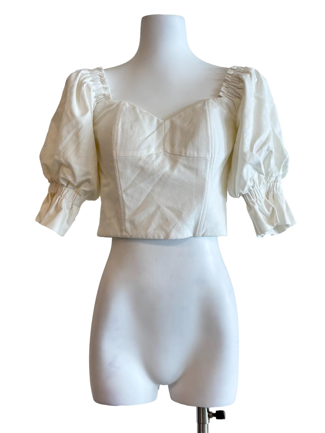 Ivory White Sweetheart Baby Doll Top