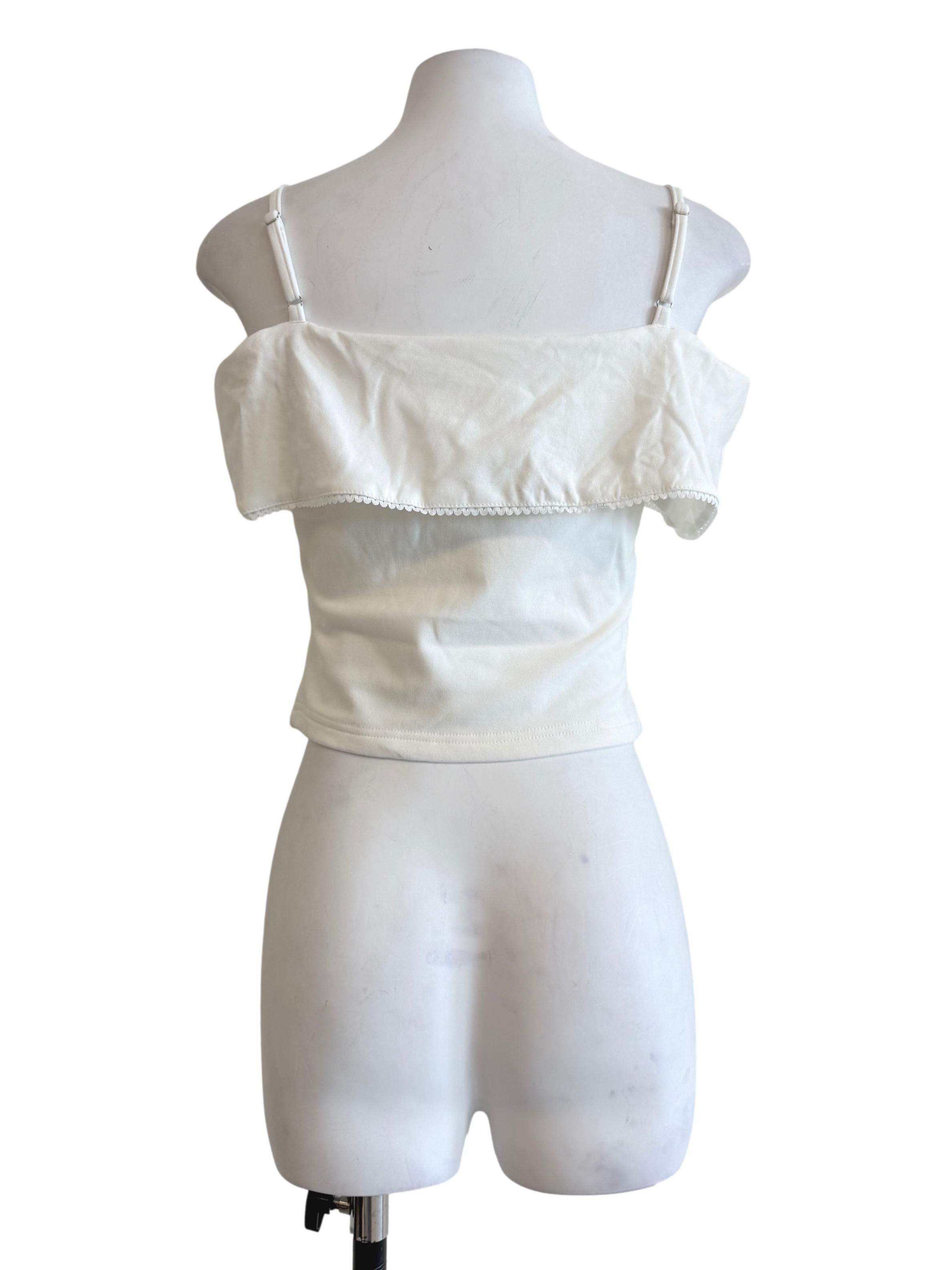 White Ribbon Padded Top