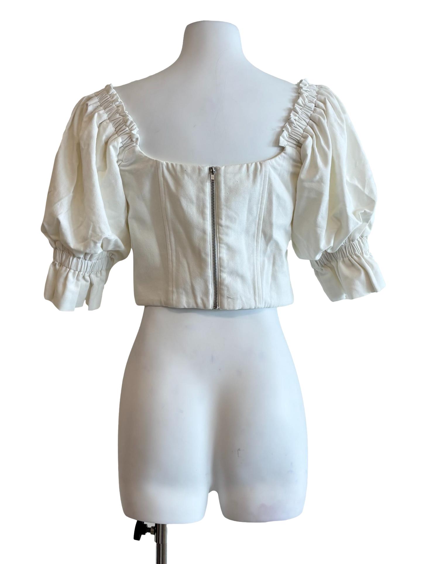 Ivory White Sweetheart Baby Doll Top