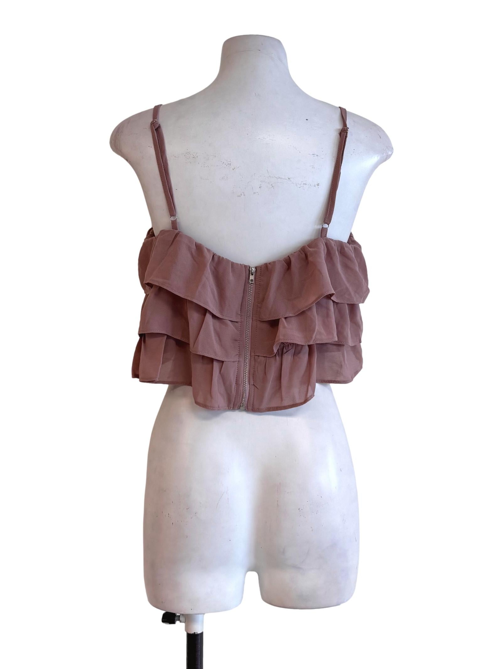 Dusty Rose Layered Ruffle Cami Top YHF