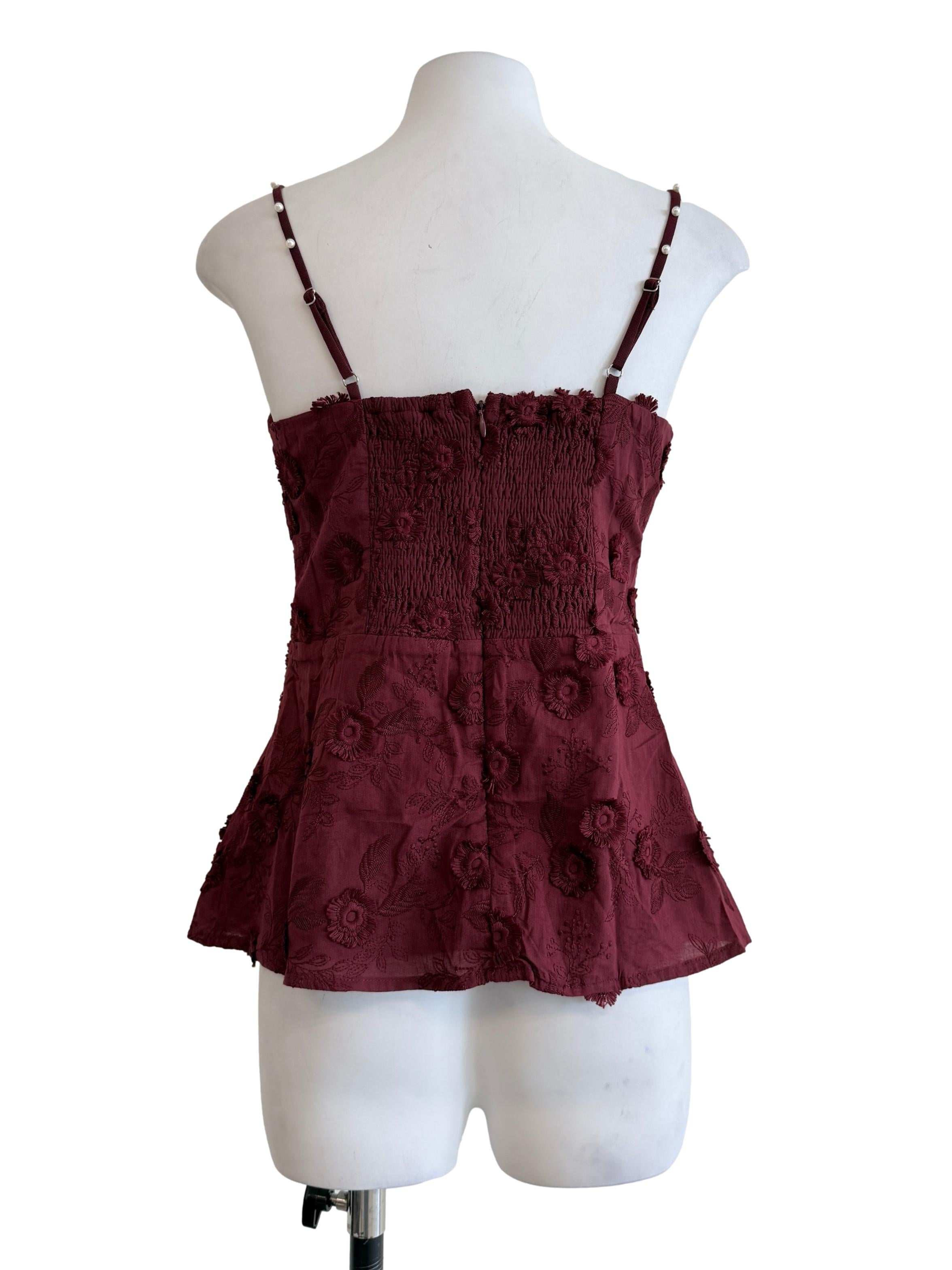 Maroon Lace Padded Top