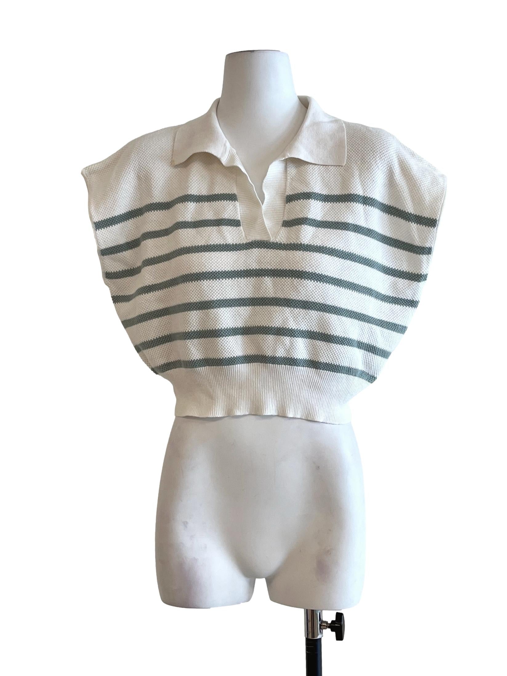 Pearl White V-Neck Sleeveless Top TCL