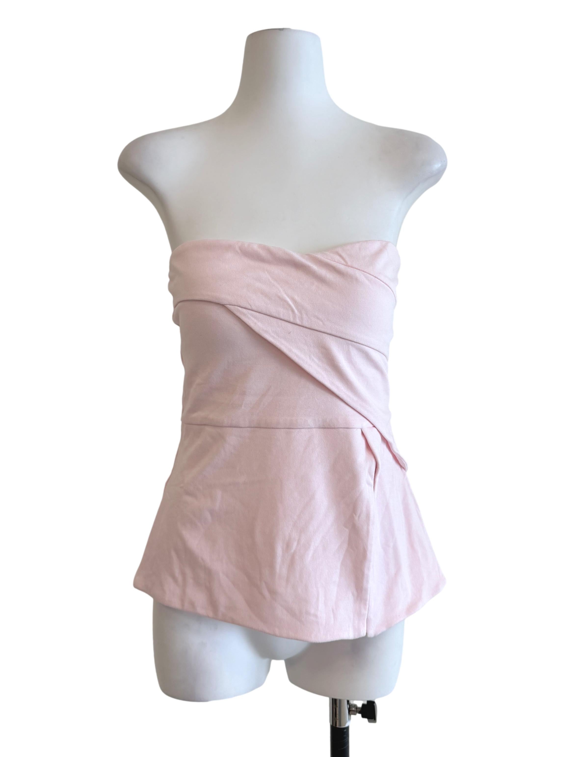 Baby Pink Strapless Top