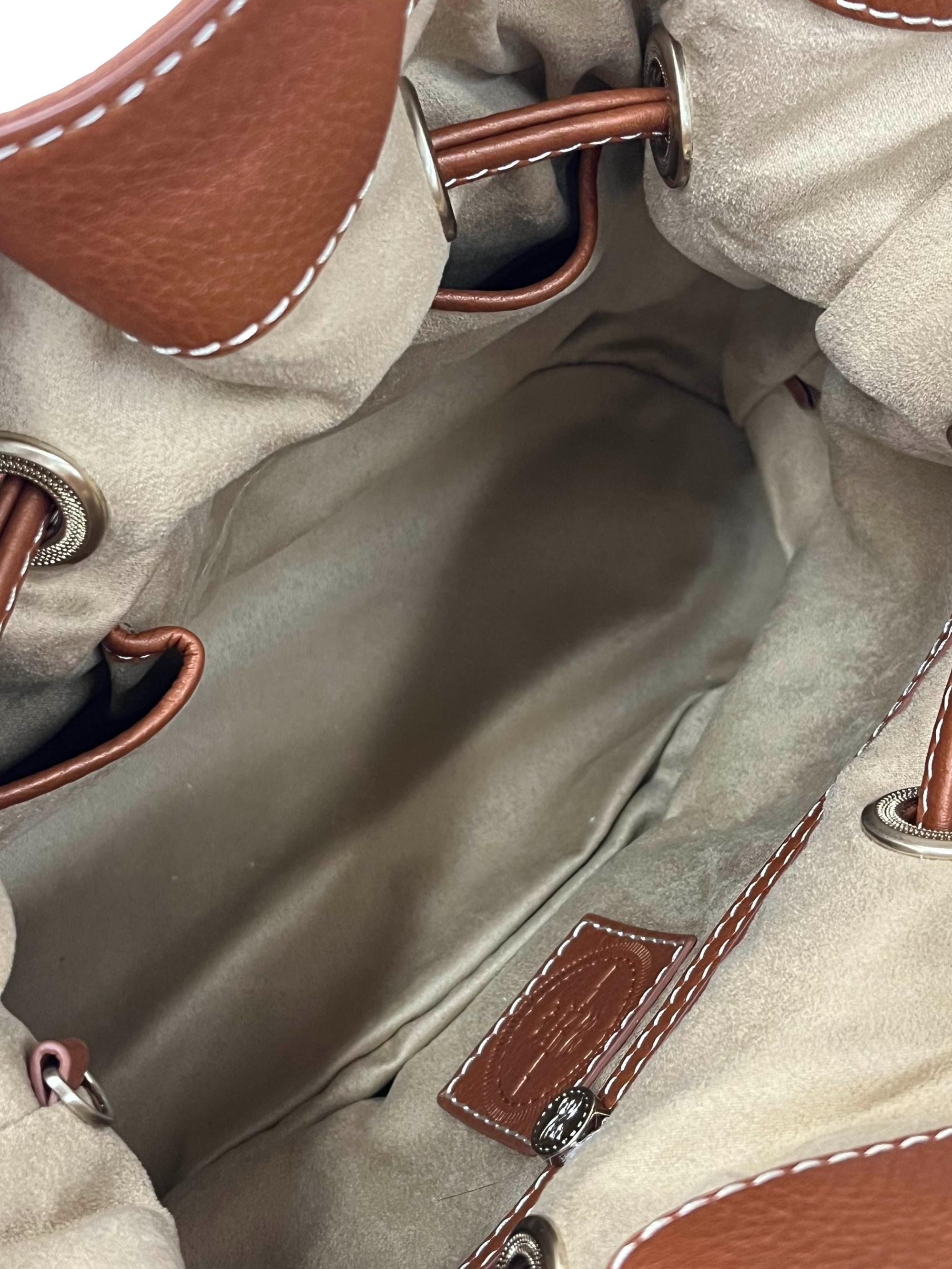 Brown Medium Premier Flirt Leather Bucket Bag