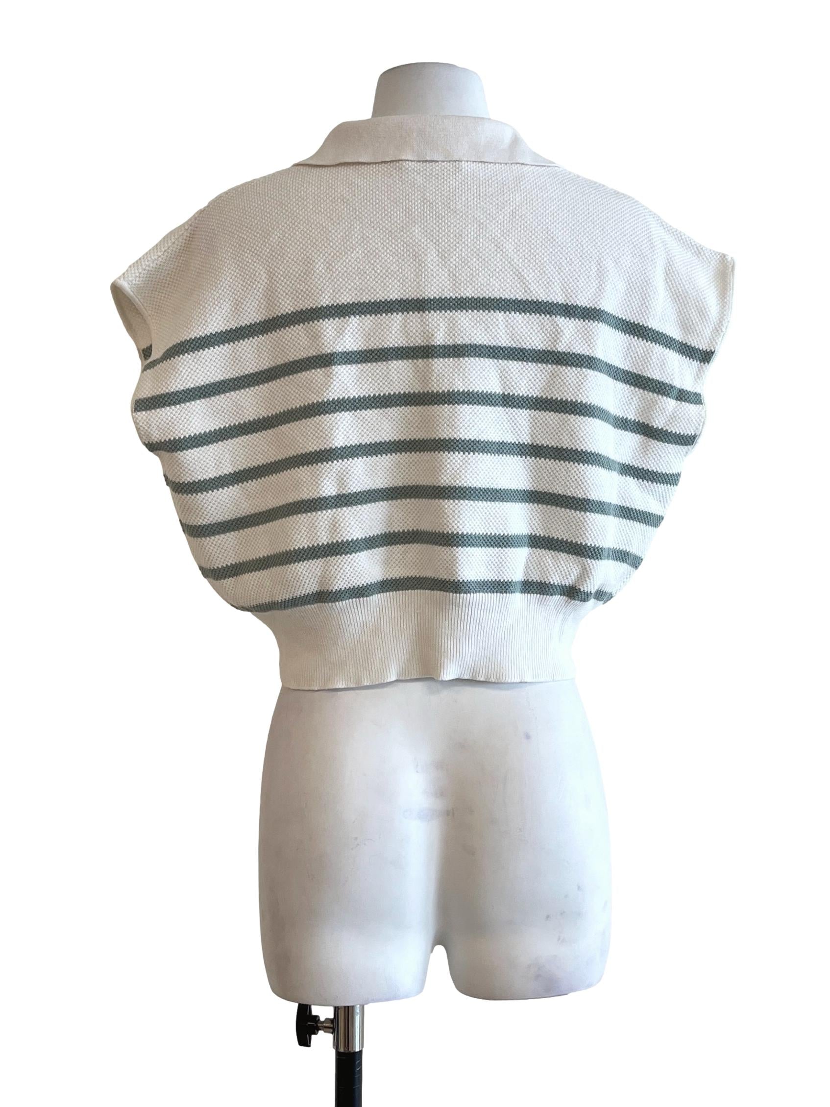 Pearl White V-Neck Sleeveless Top TCL