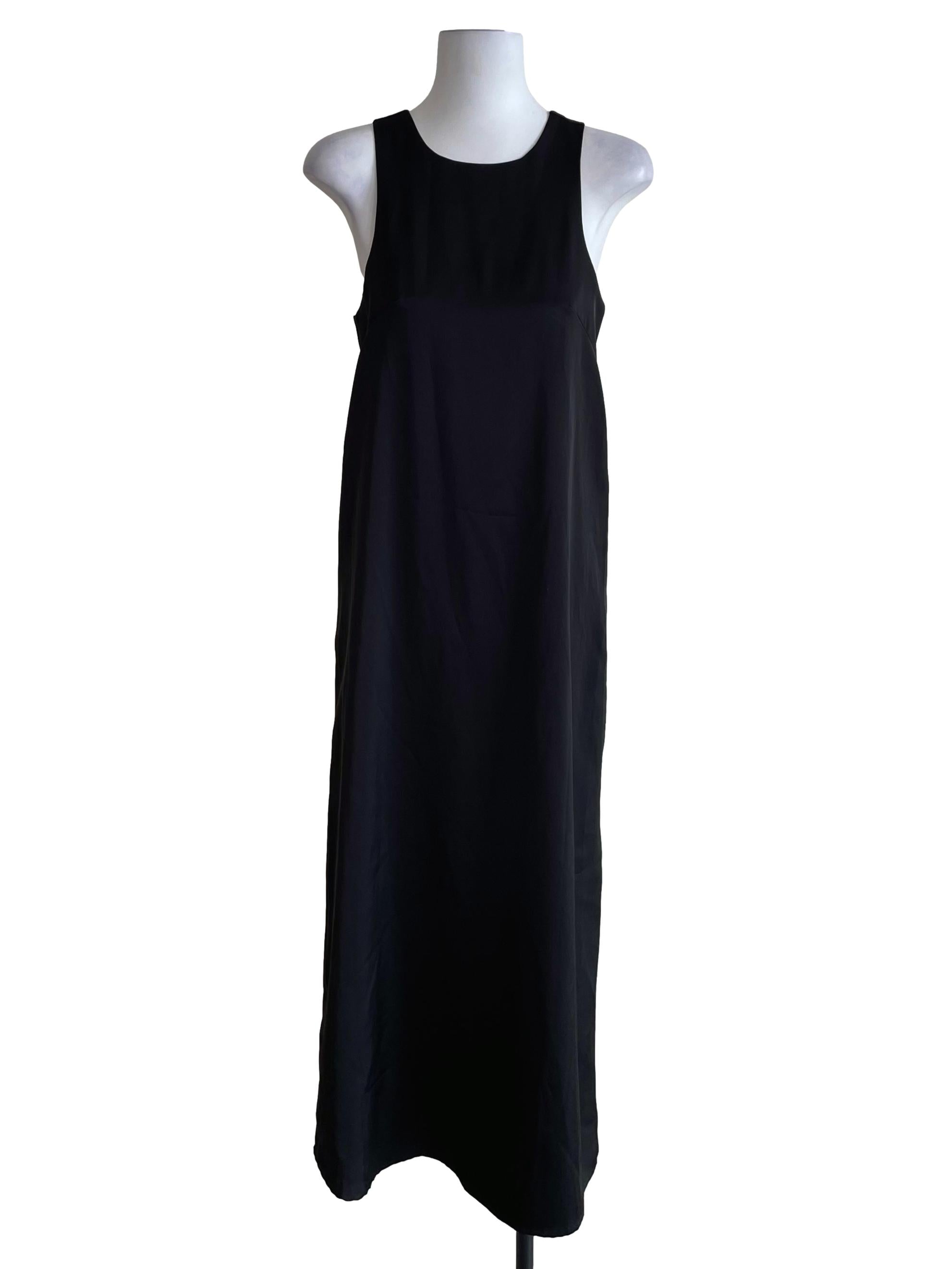 Black Satin Tank Dress