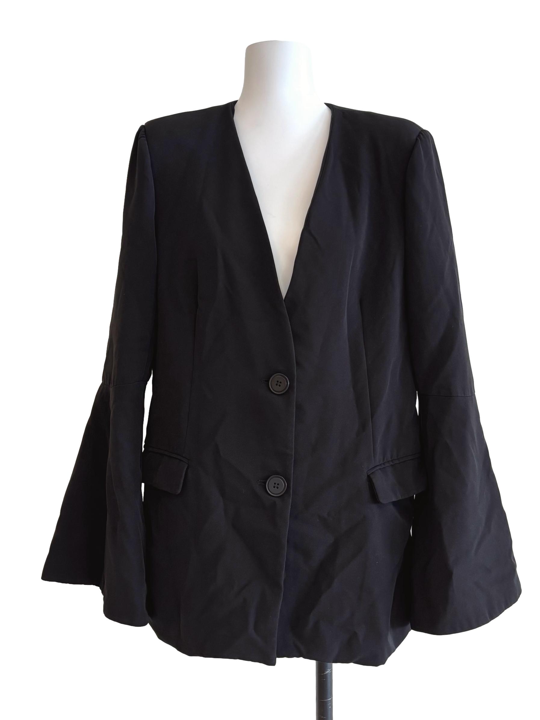 Jet Black V-Neck Blazer