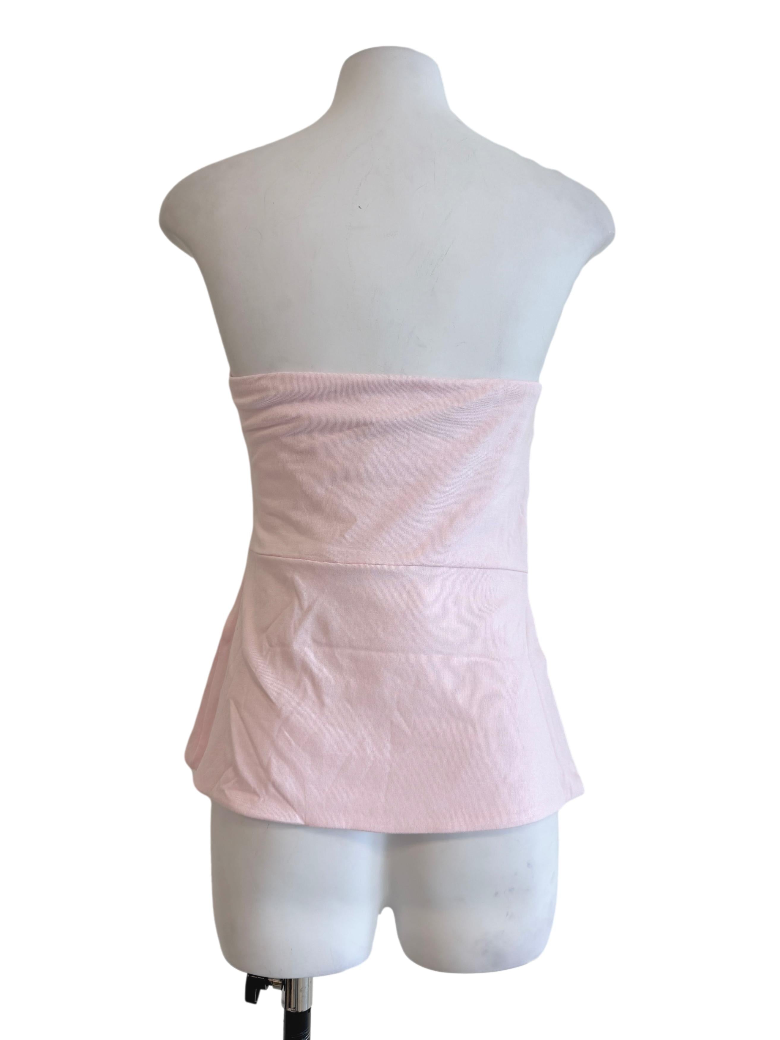 Baby Pink Strapless Top