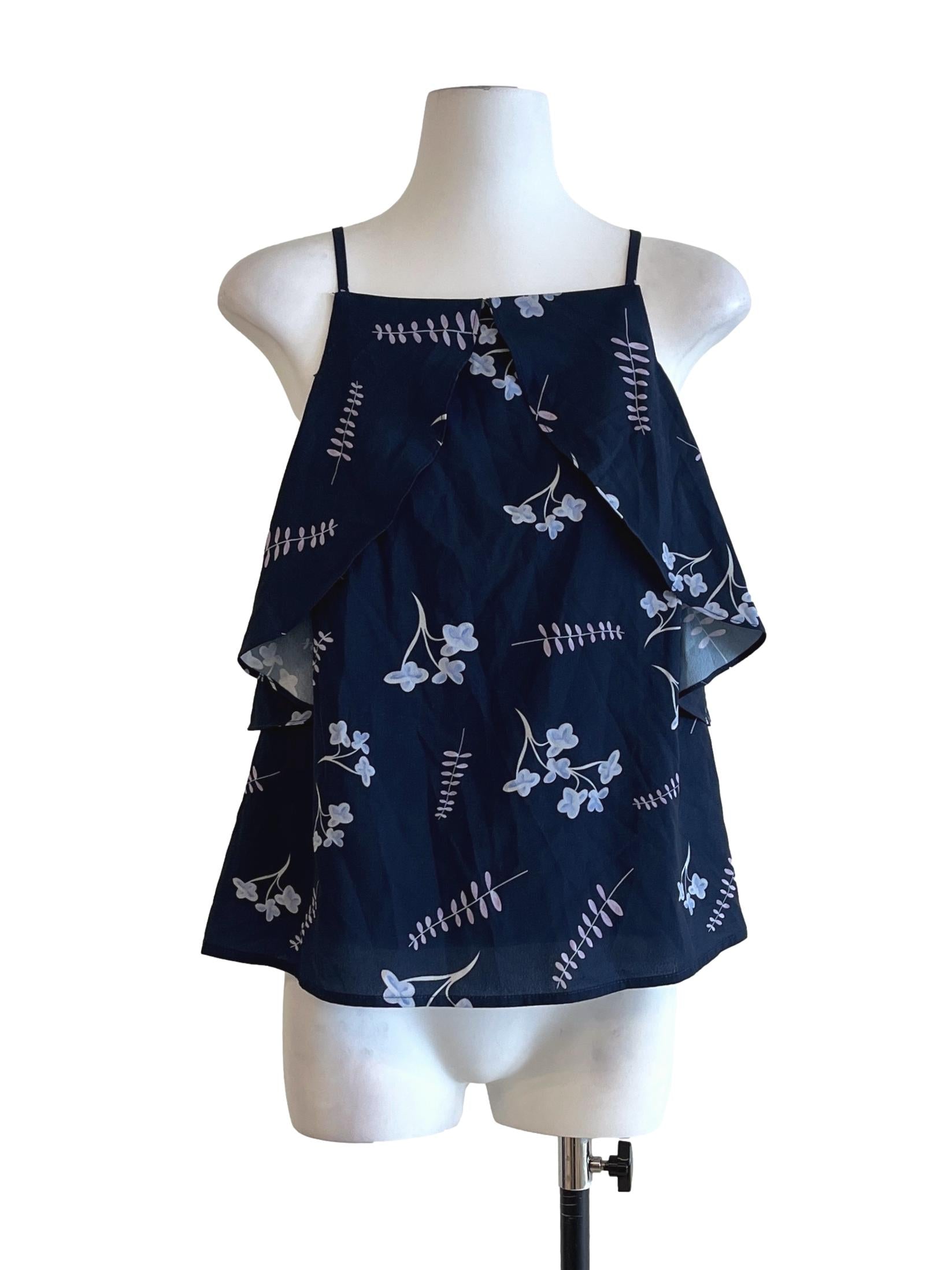Denim Blue Halter Sleeveless Top