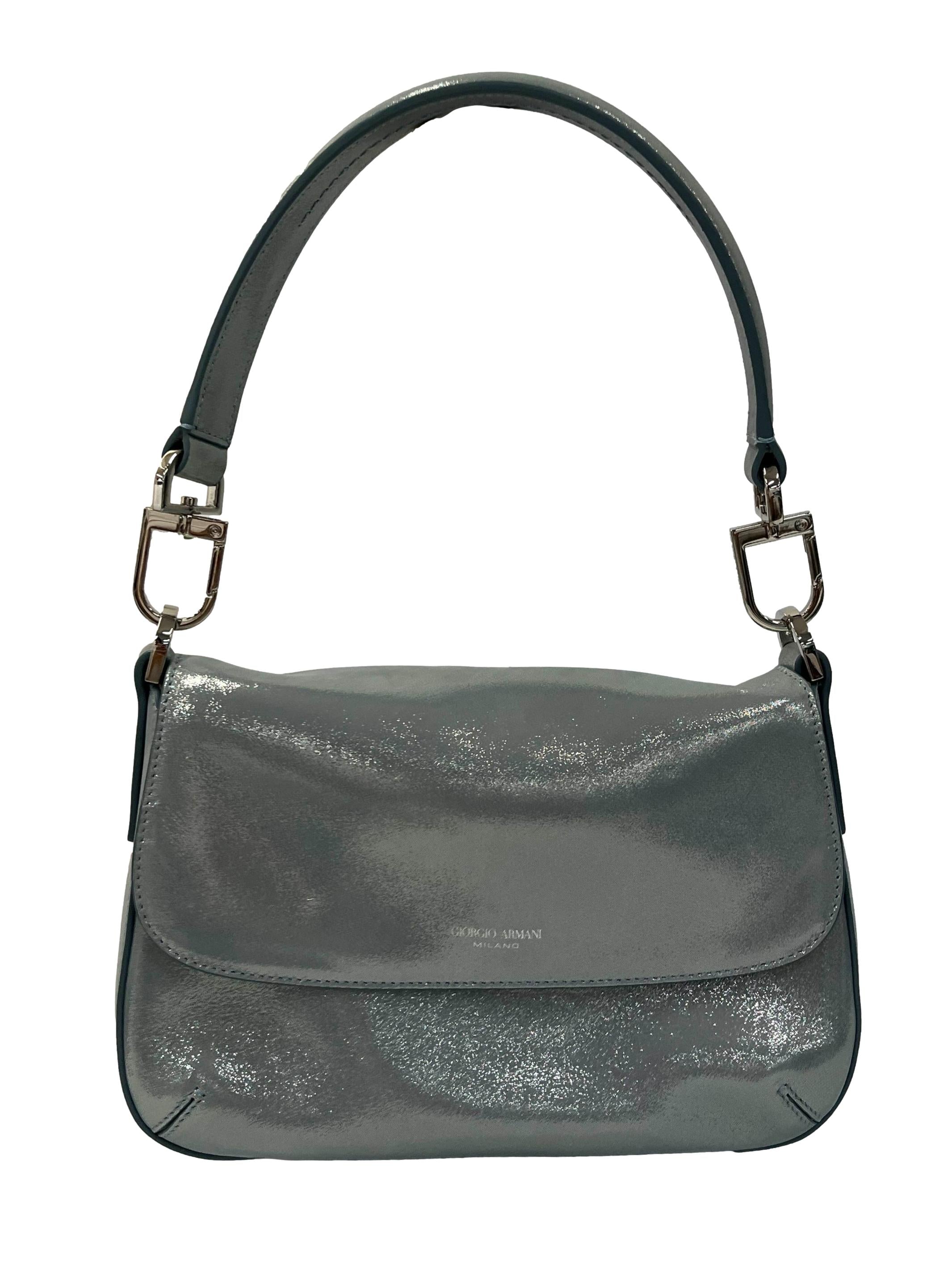 Frost Blue Glittery Shoulder Bag