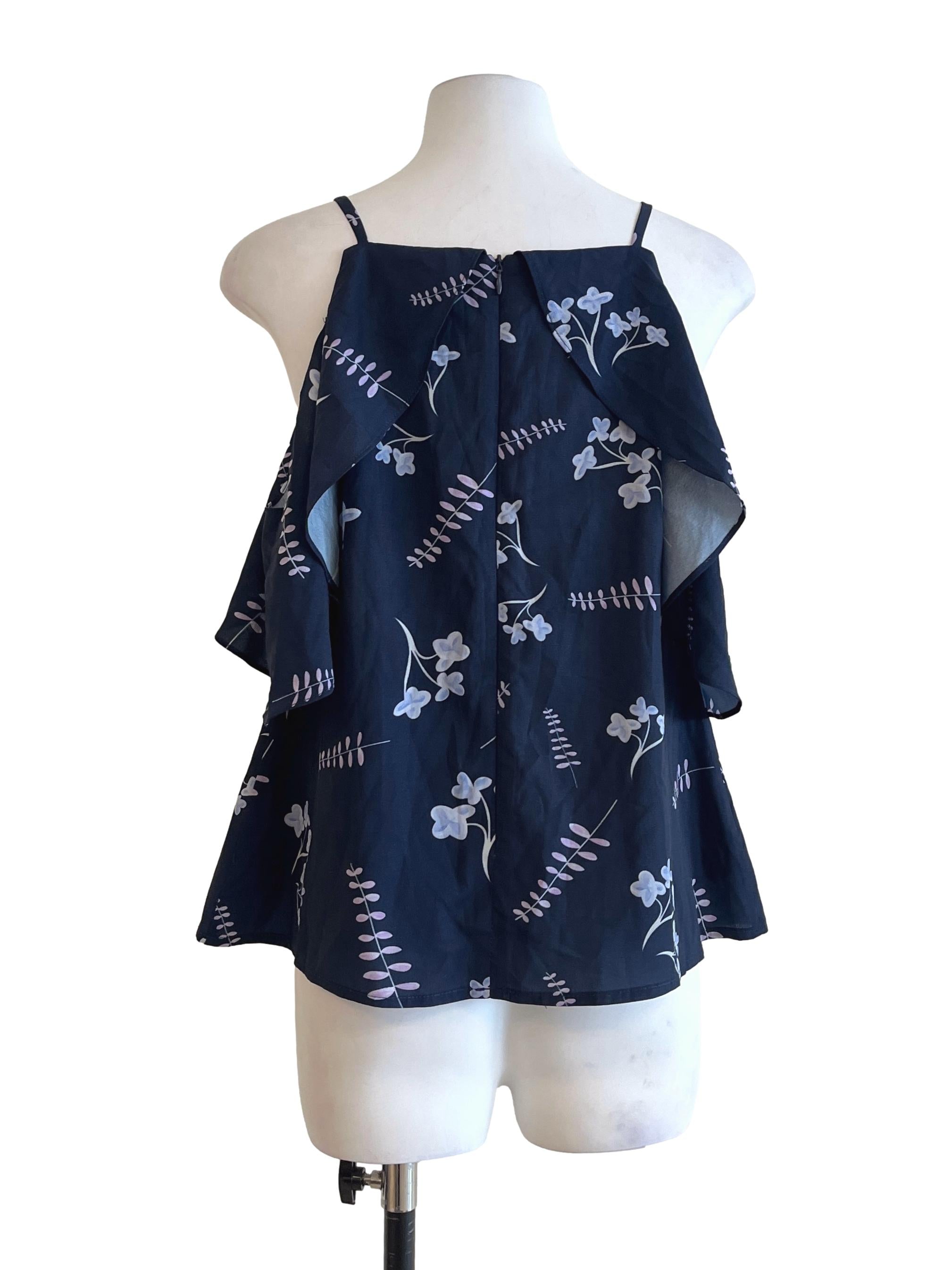 Denim Blue Halter Sleeveless Top
