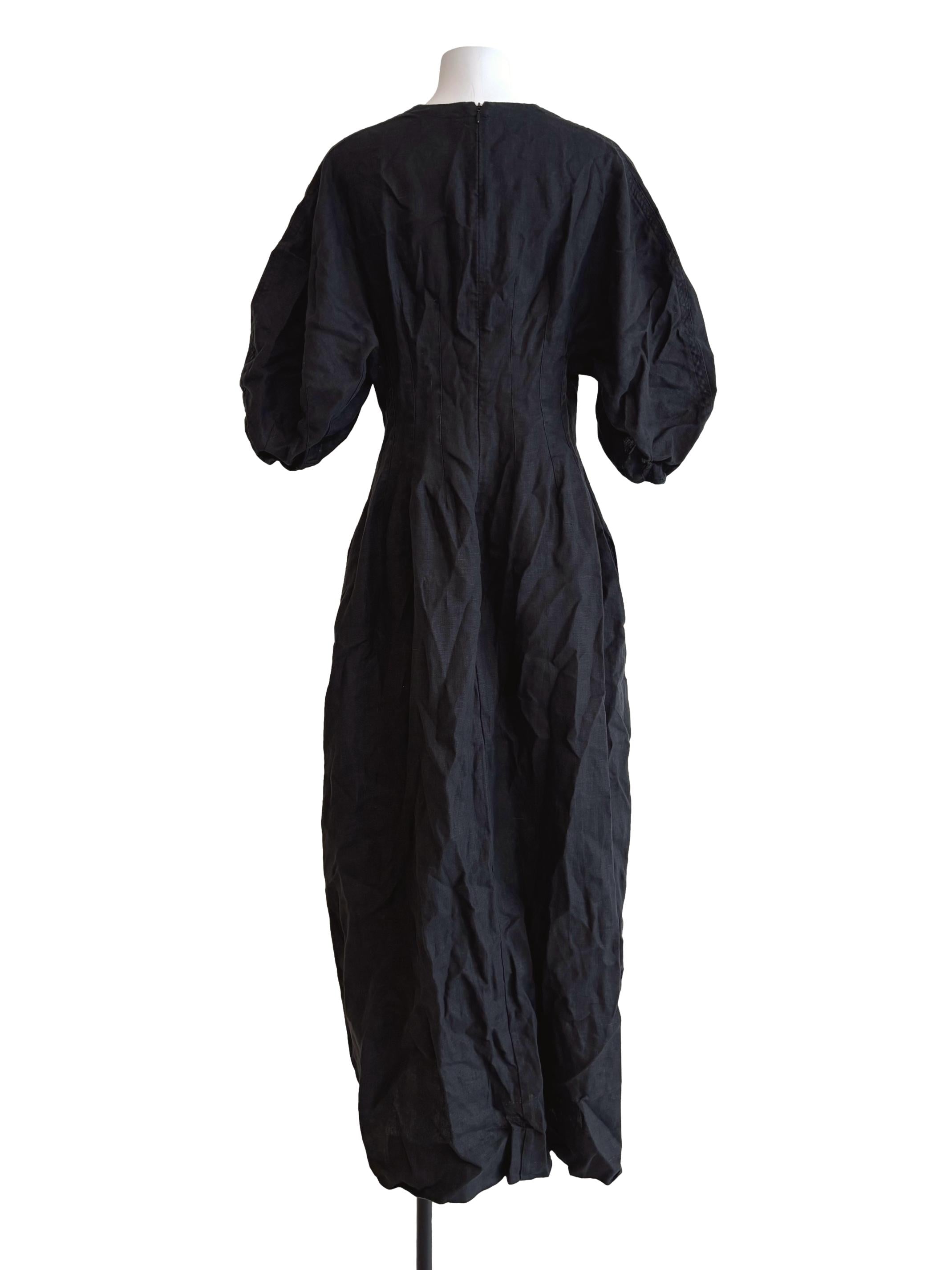 Jet Black Cotton Hourglass Dress