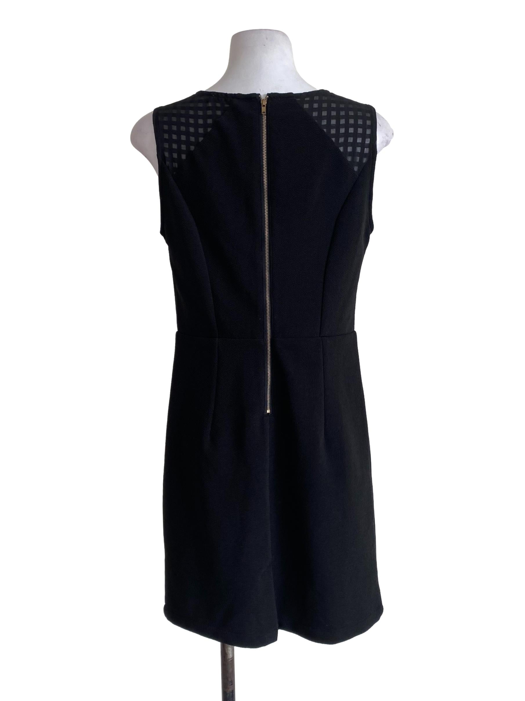 Black Textured Shift Dress