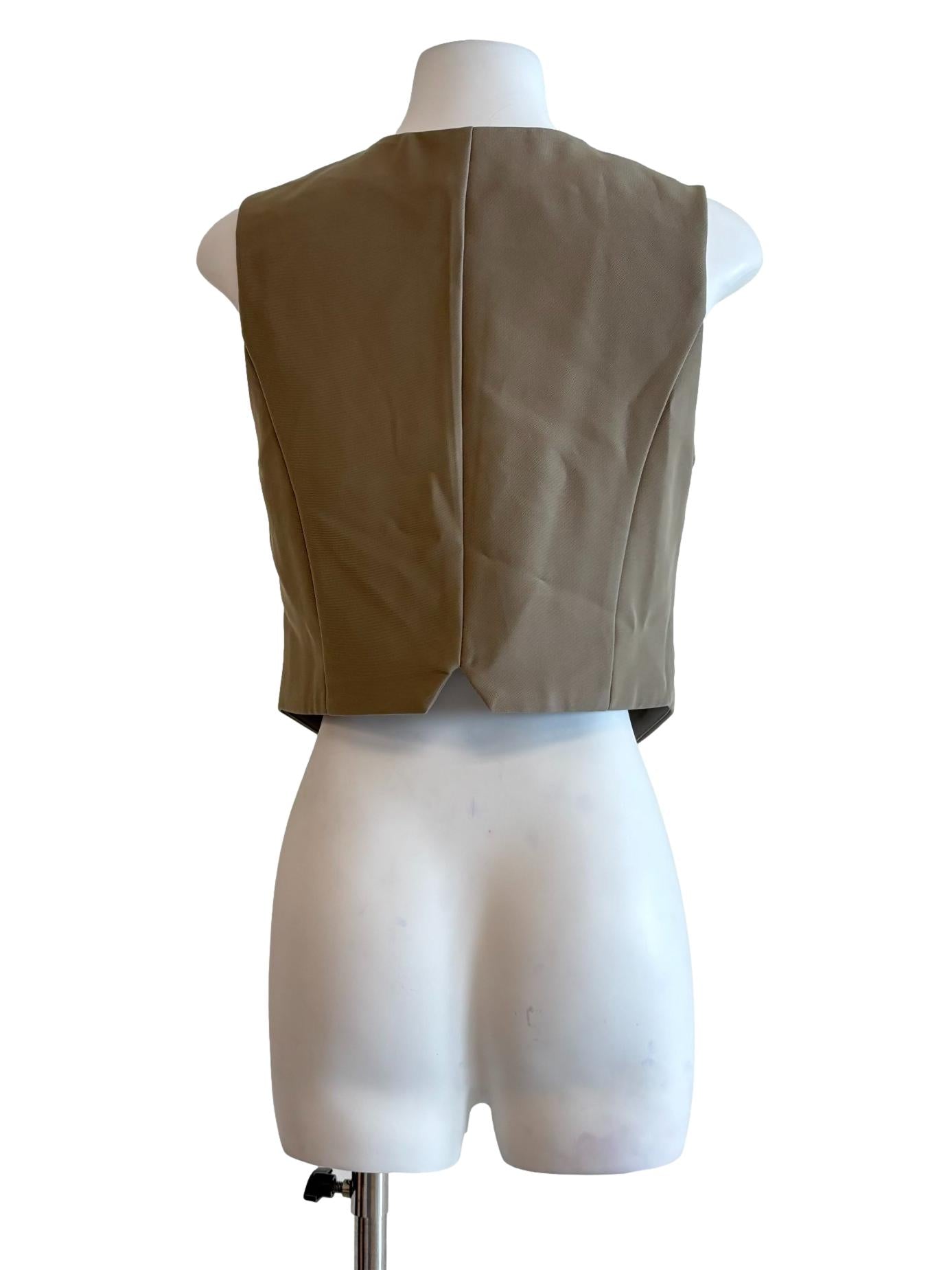 Buff Brown Sleeveless Buttoned Vest